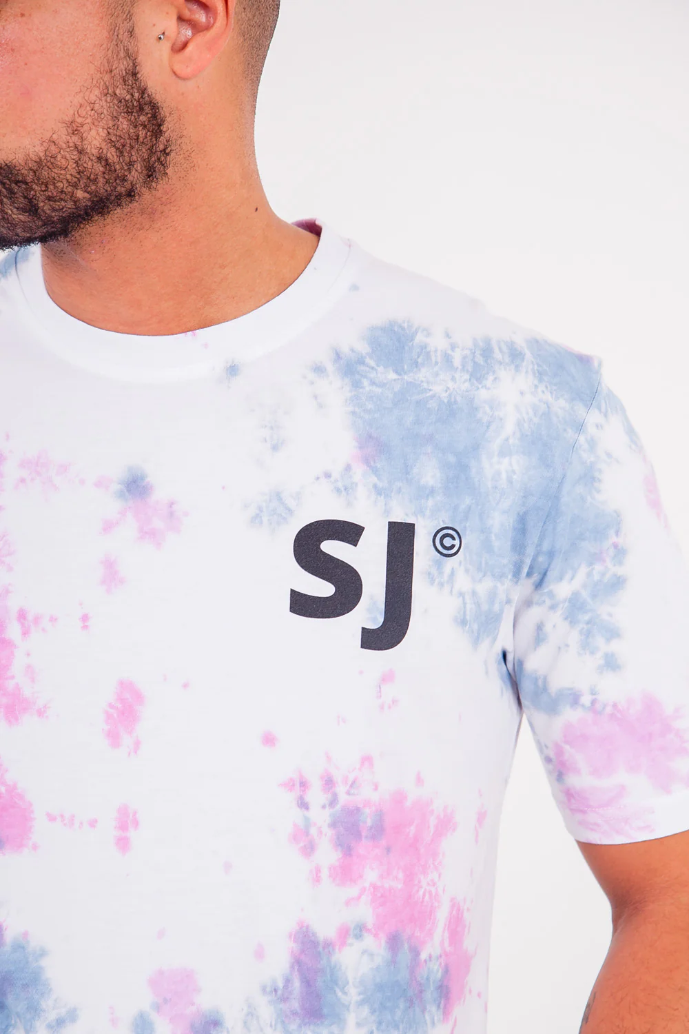T-shirt monogramme tie dye logo Blanc - Image 3