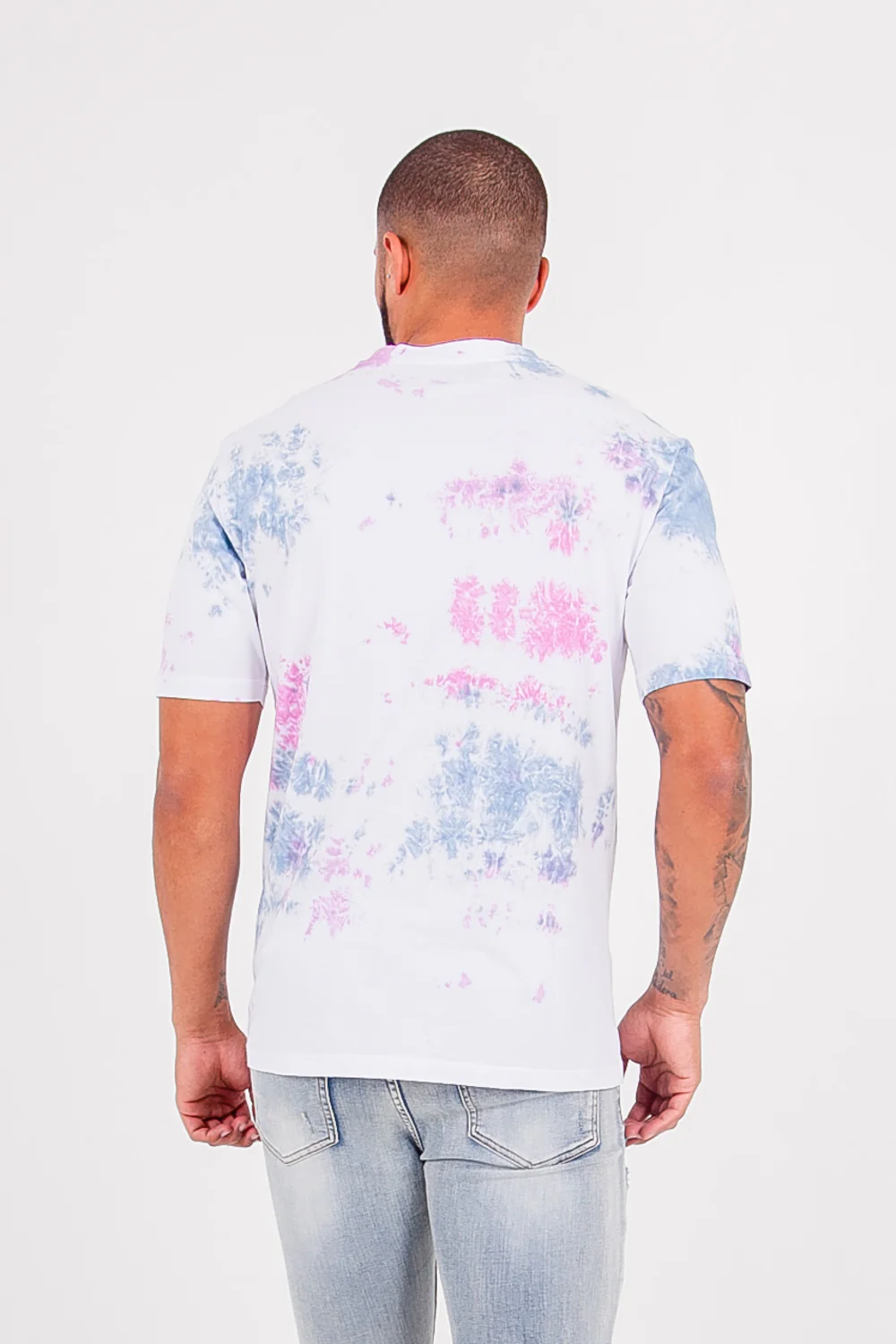 T-shirt monogramme tie dye logo Blanc - Image 5