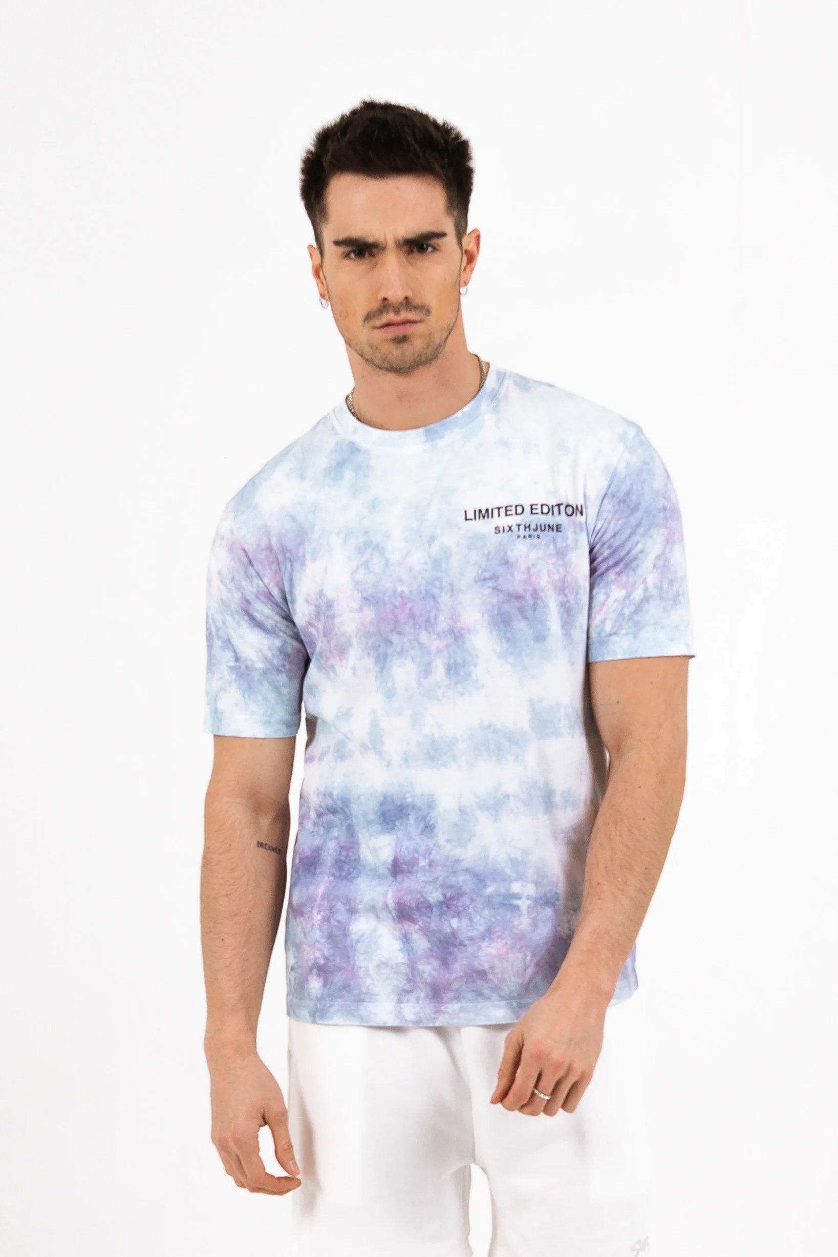 T-shirt manches courtes tie dye bleu vert - Image 2