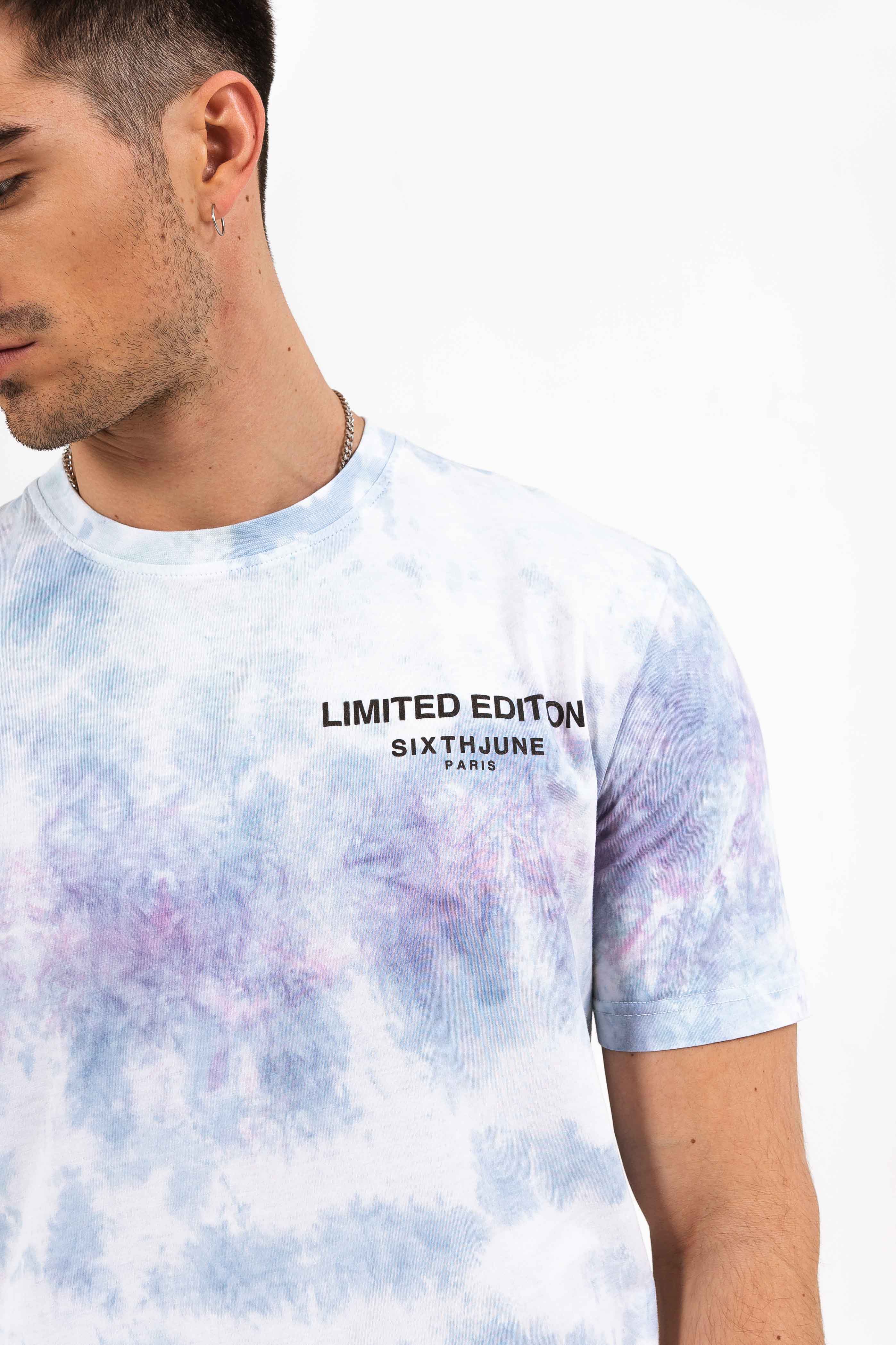T-shirt manches courtes tie dye bleu vert - Image 3