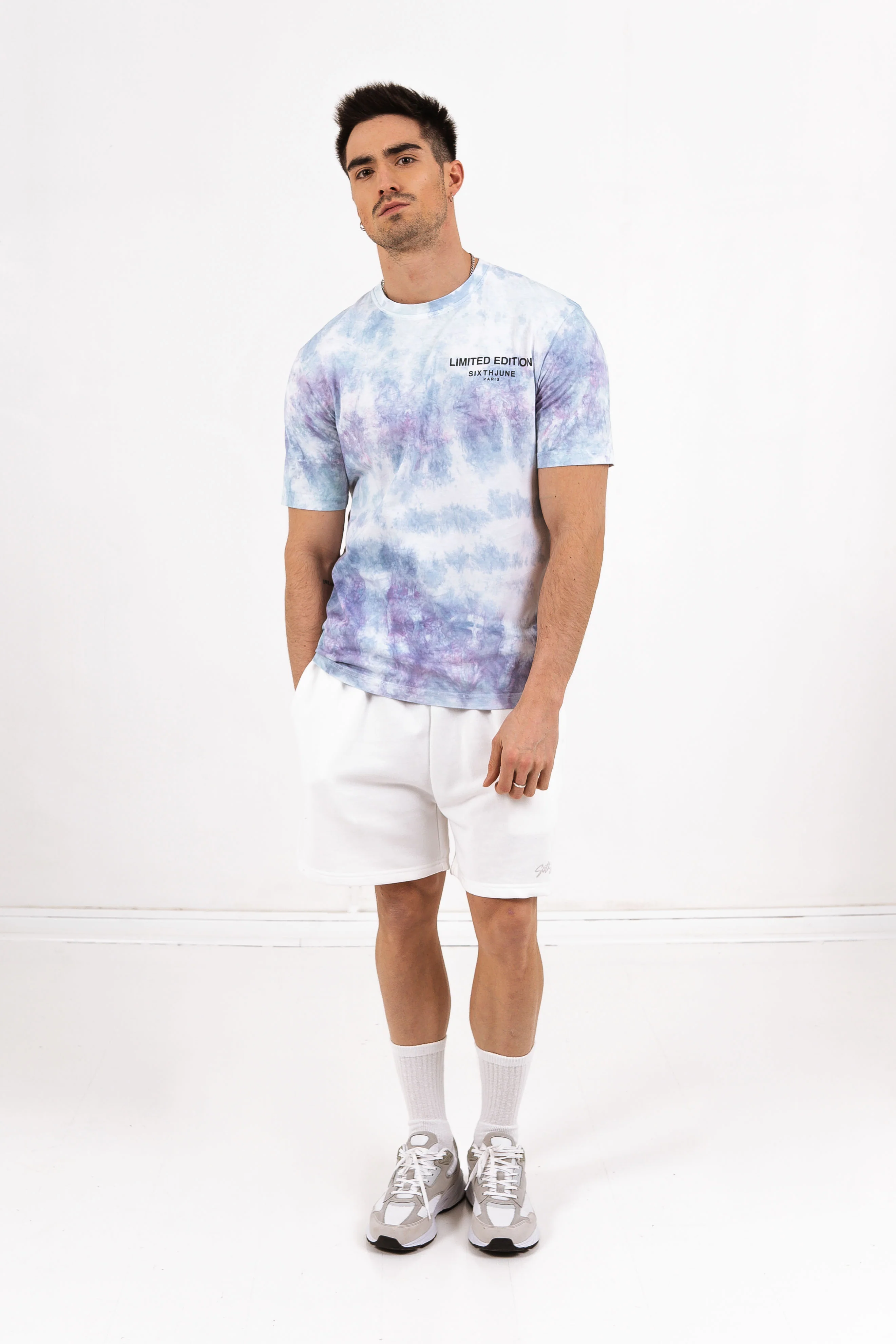 T-shirt manches courtes tie dye bleu vert - Image 6