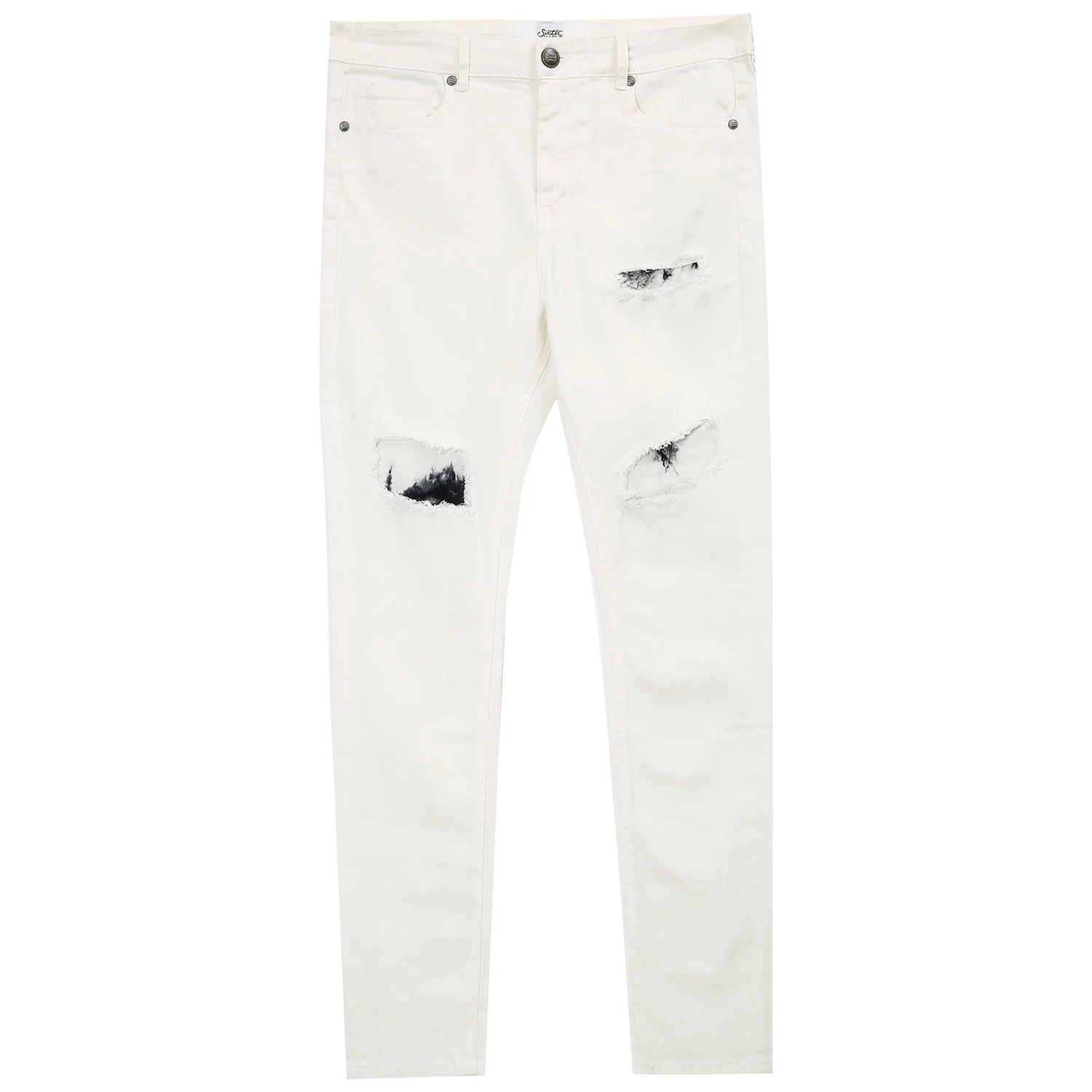 Jean empiècements tie dye Blanc - Image 5