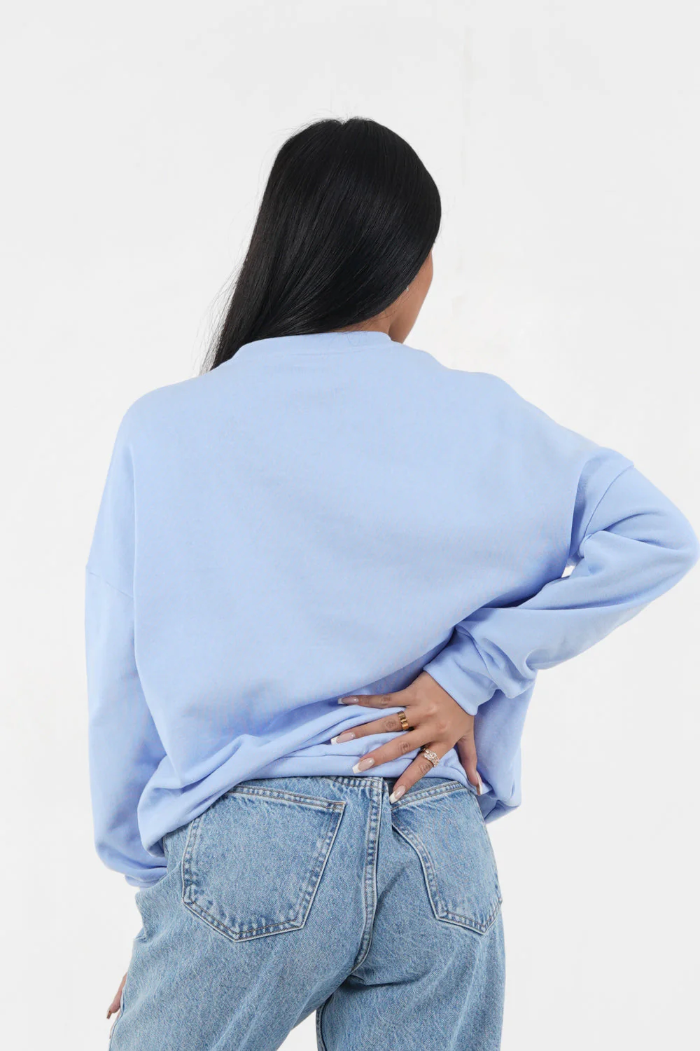 Sweatshirt ton sur ton Bleu clair - Image 5