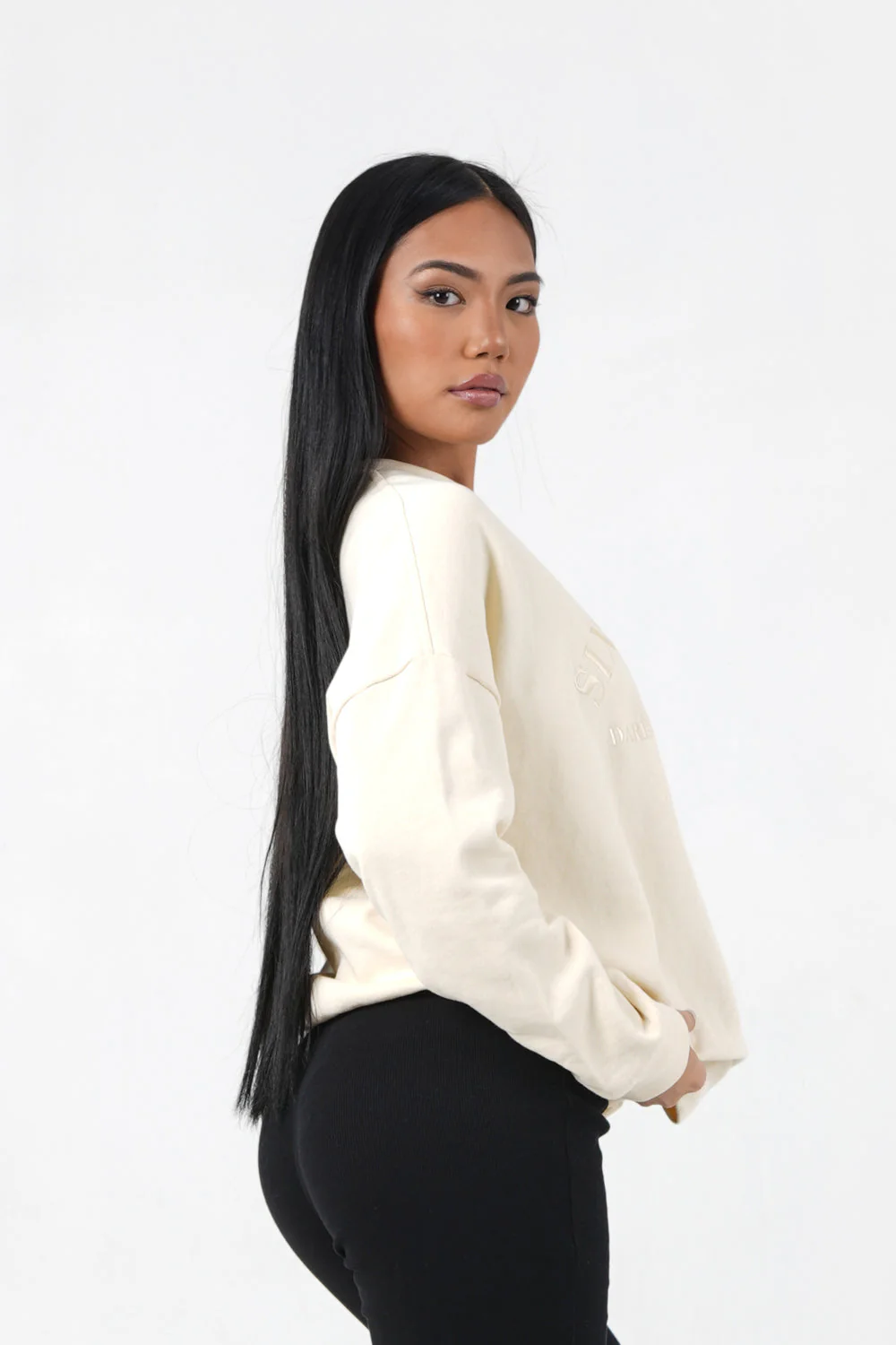Sweatshirt ton sur ton Jaune clair - Image 4