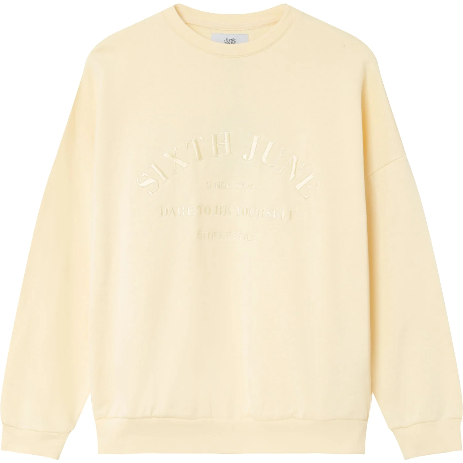 Sweatshirt ton sur ton Jaune clair - Image 6