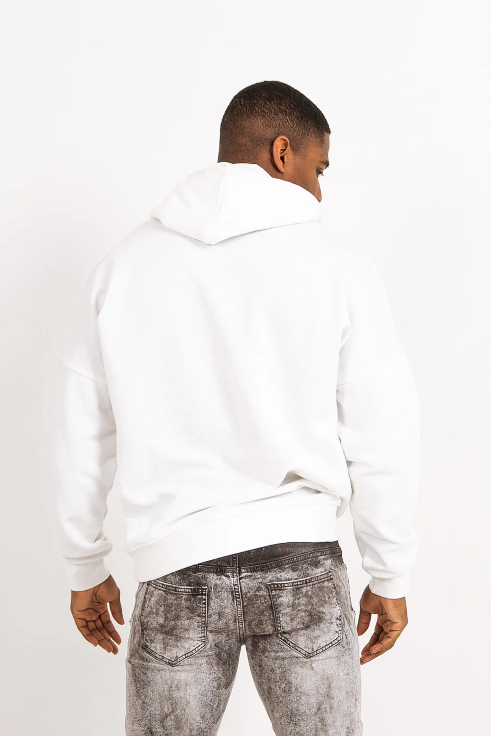 Sweat capuche tissé SJ Blanc - Image 3
