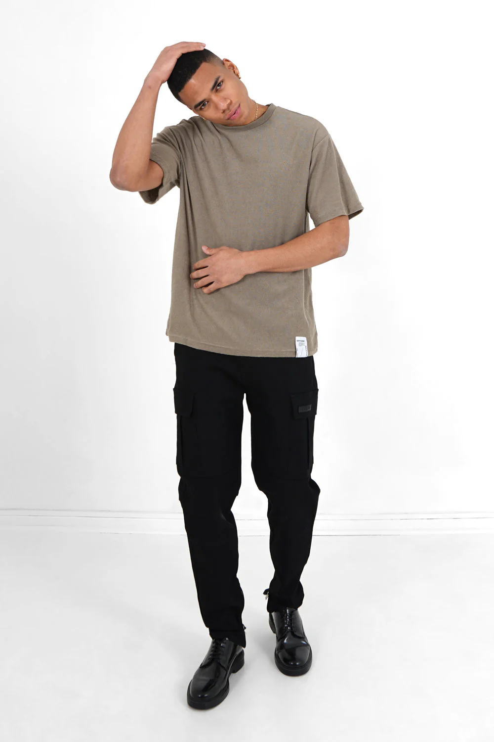 T-shirt tissu bouclette Vert kaki - Image 2