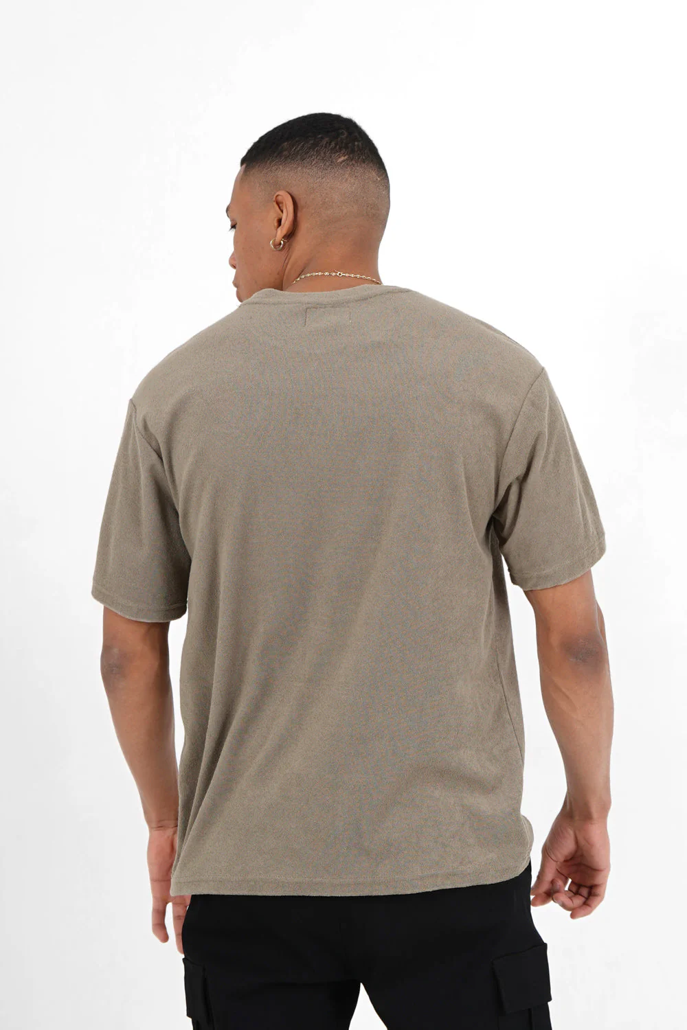T-shirt tissu bouclette Vert kaki - Image 5