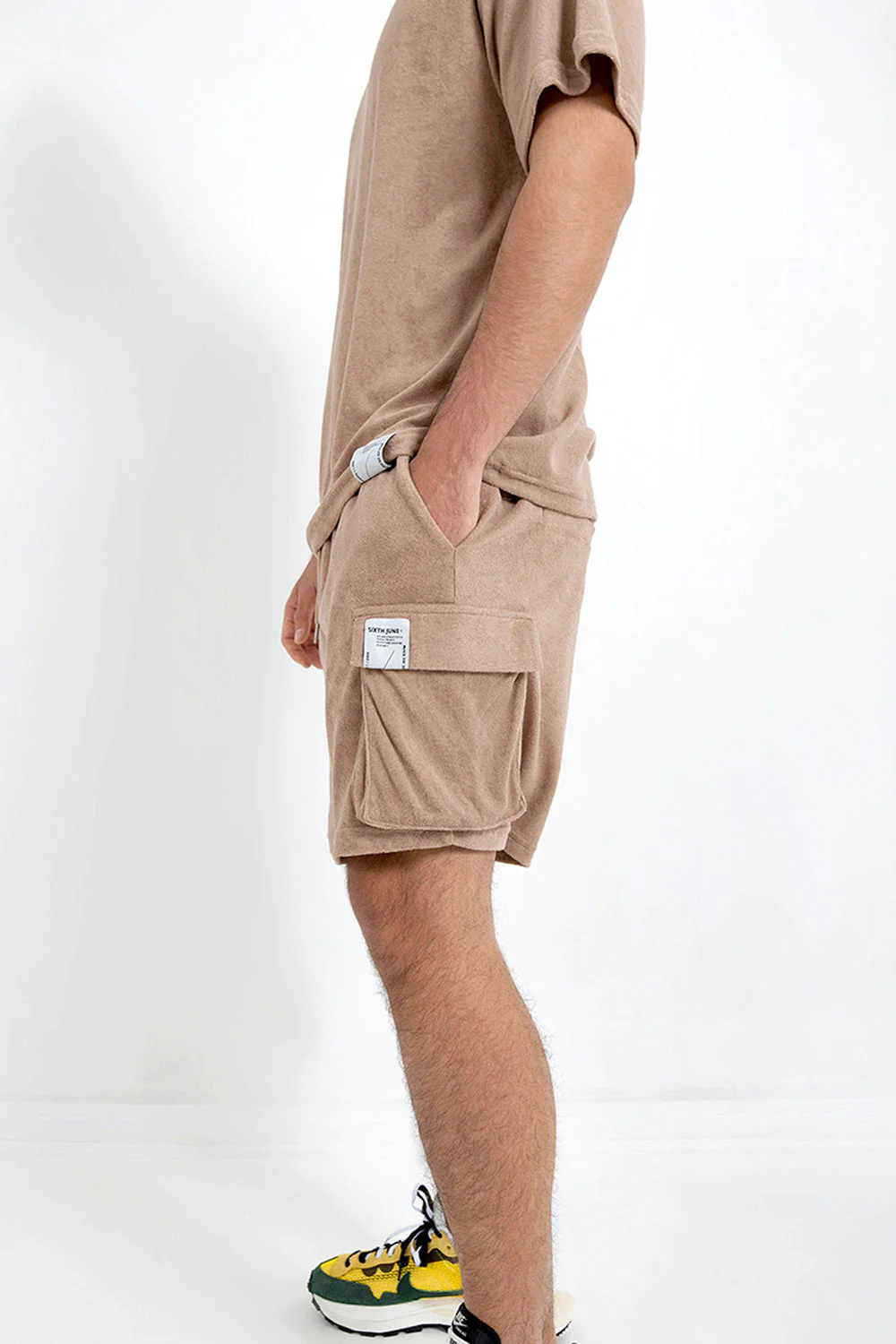 Short tissu bouclette Beige foncé - Image 3
