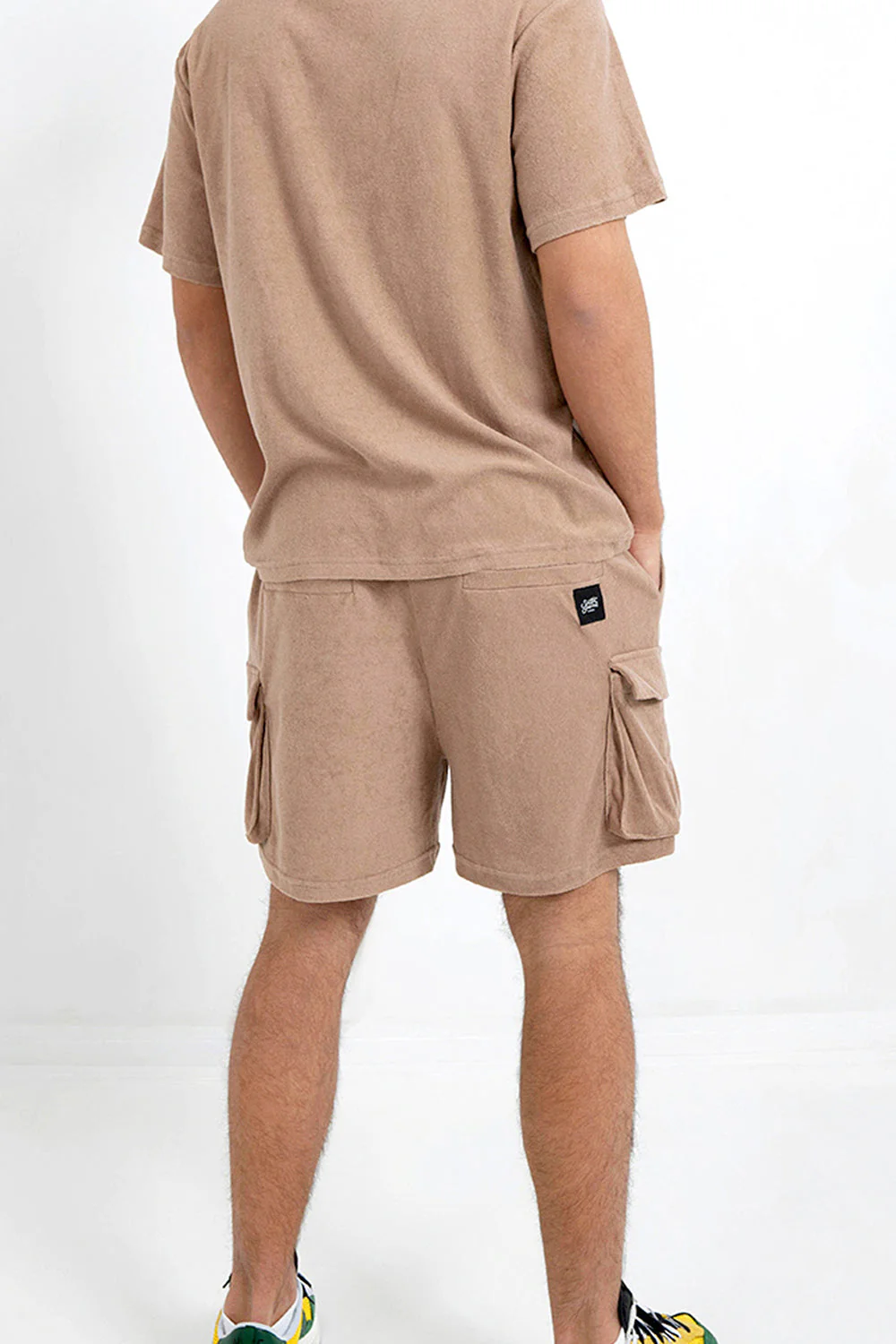 Short tissu bouclette Beige foncé - Image 4