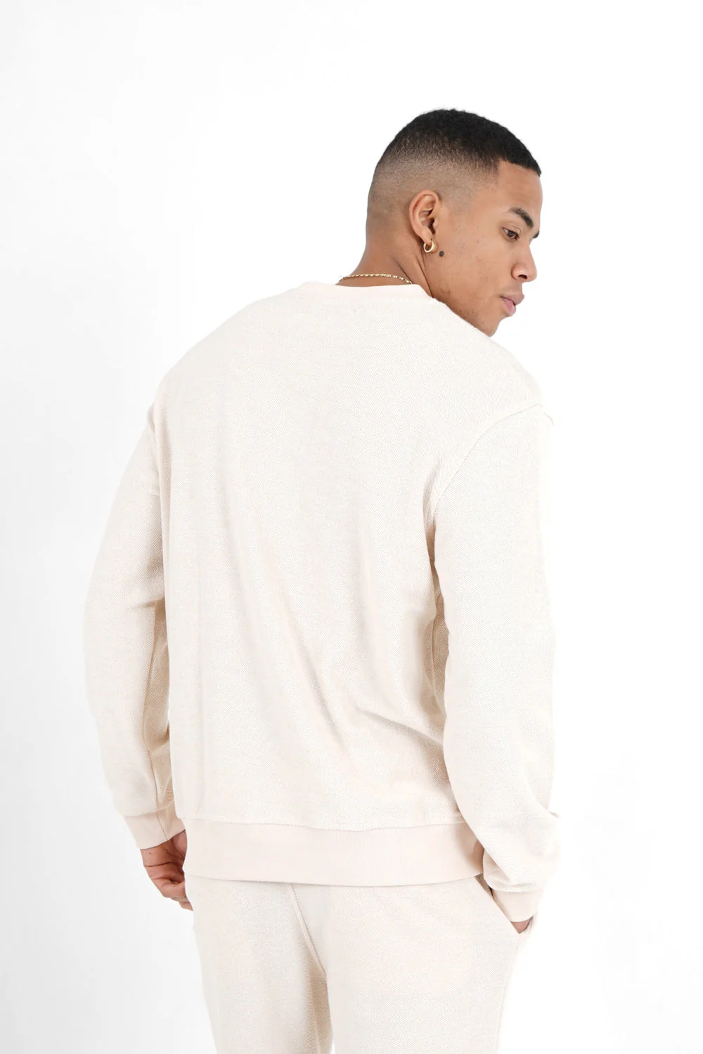 Sweatshirt tissu bouclette Blanc cassé - Image 5