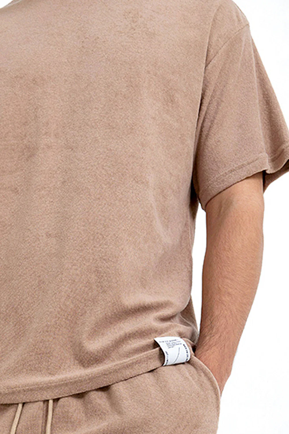 T-shirt tissu bouclette Beige - Image 3