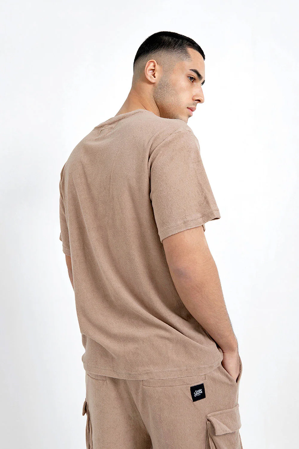 T-shirt tissu bouclette Beige - Image 5