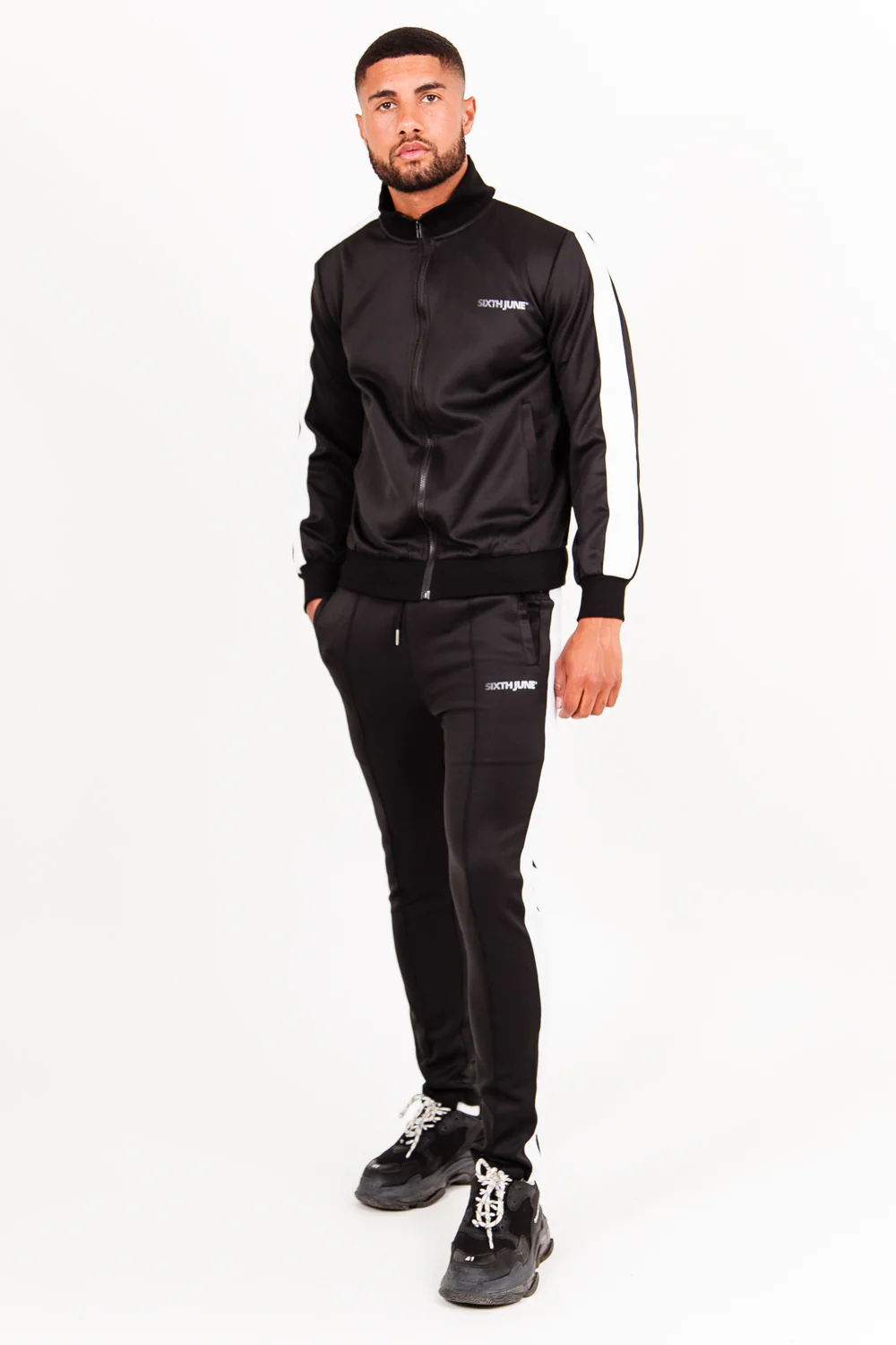 Pantalon de survêtement bande logo noir - Image 4