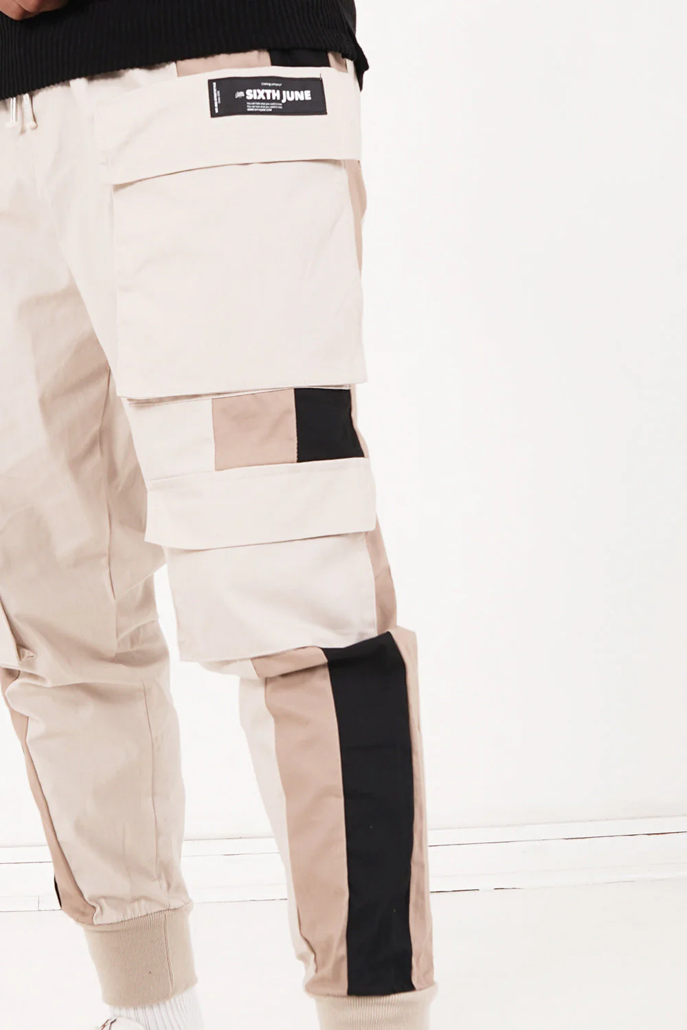 Pantalon cargo tricolore Beige - Image 3