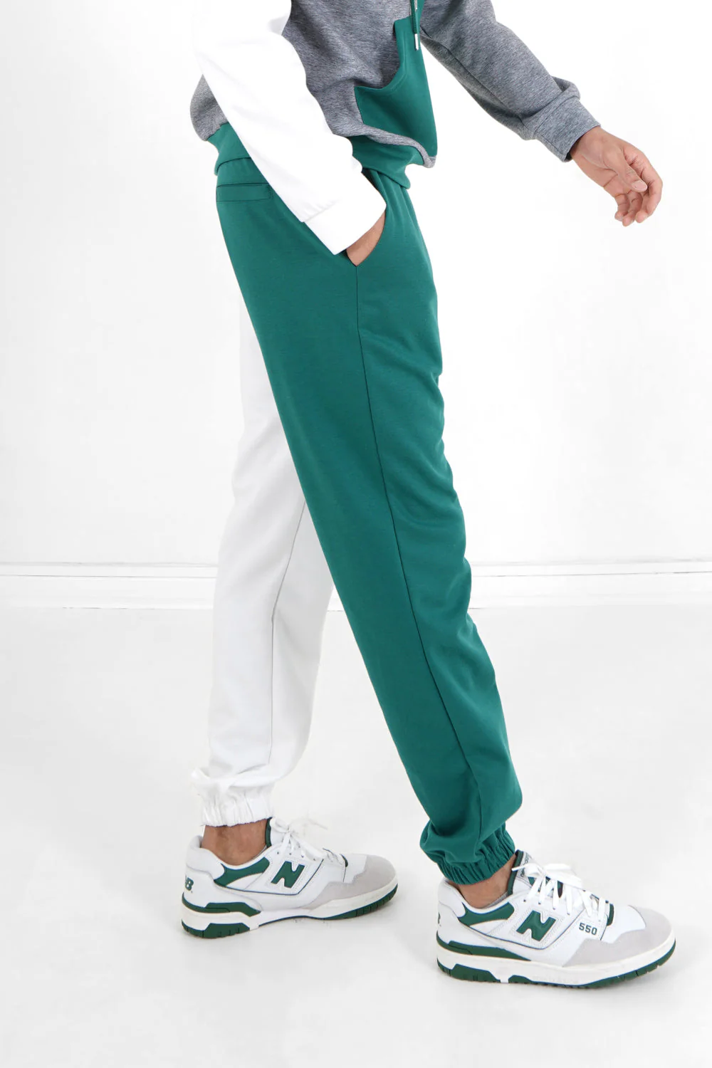 Jogging bicolore logo Vert - Image 4