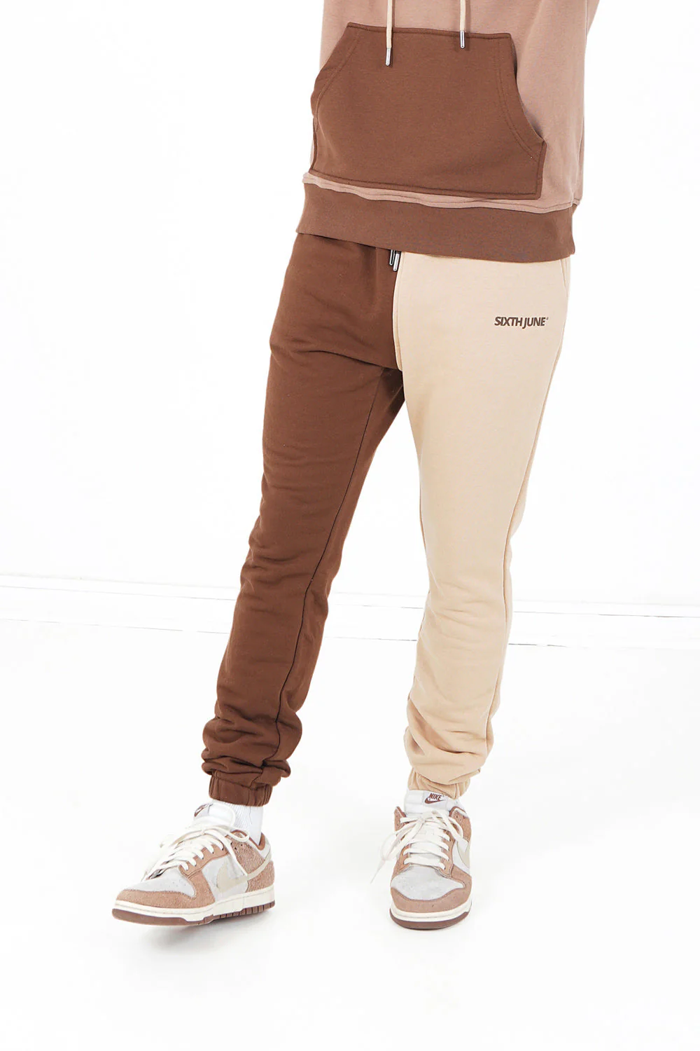 Jogging bicolore logo Marron - Image 3