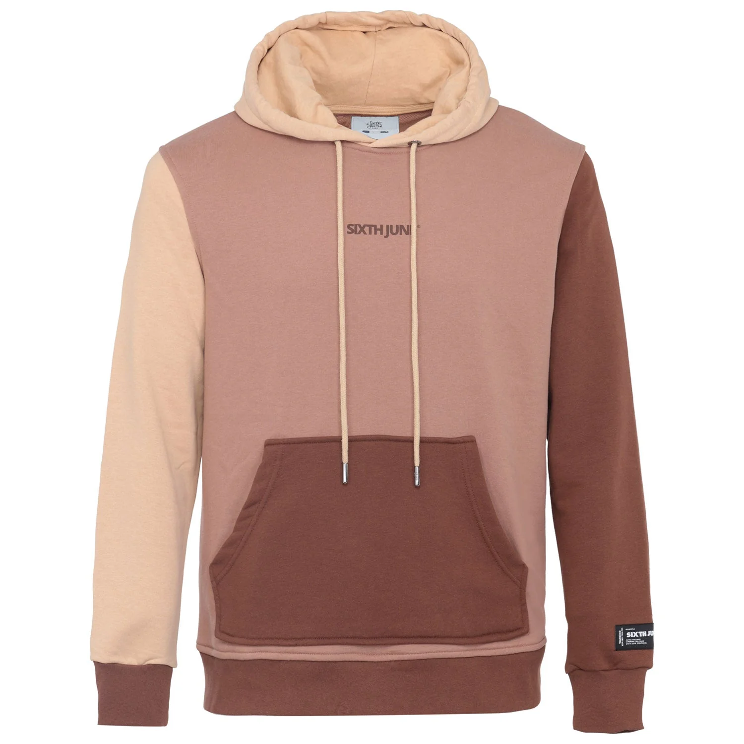 Sweat capuche tricolore logo Marron - Image 5