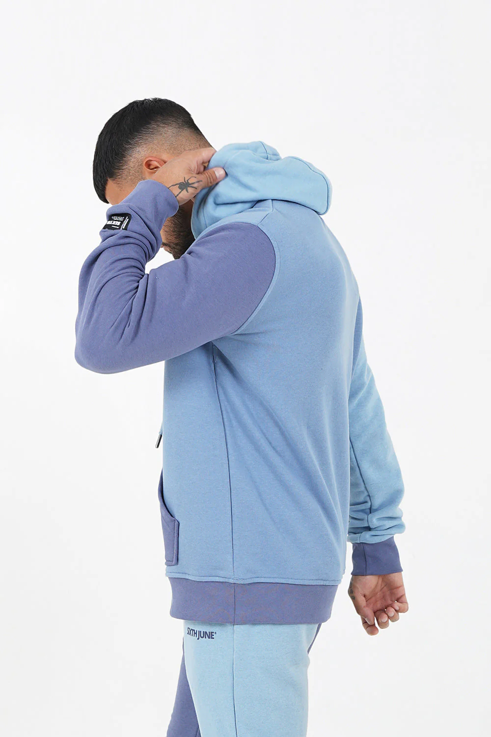 Sweat capuche tricolore logo Bleu - Image 4