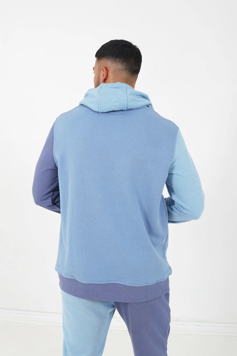 Sweat capuche tricolore logo Bleu - Image 5