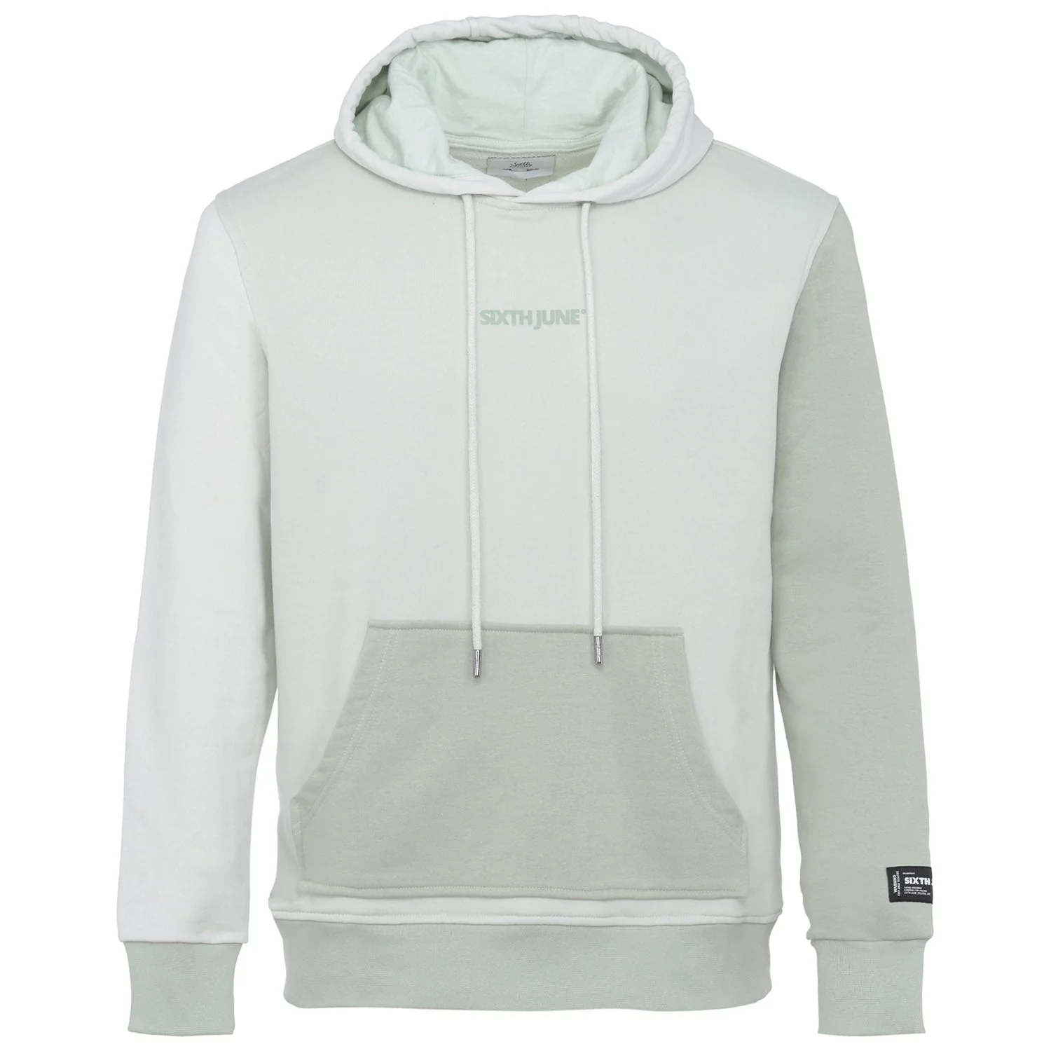 Sweat capuche tricolore logo Vert clair - Image 6
