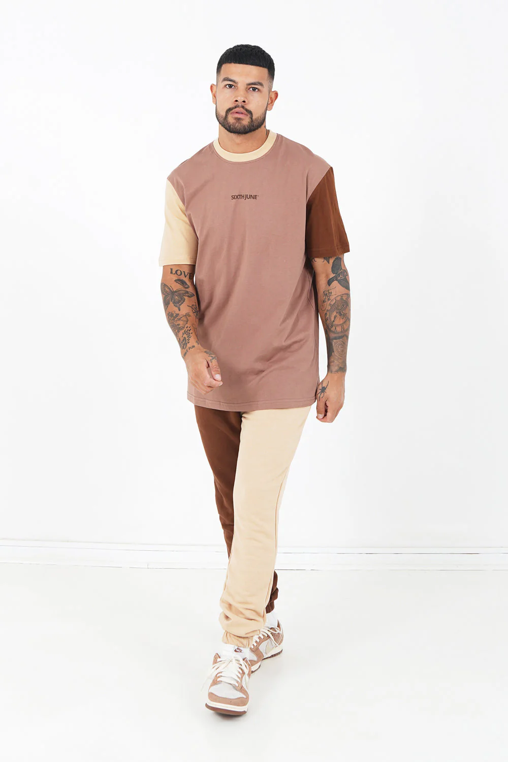 T-shirt tricolore logo Marron - Image 2