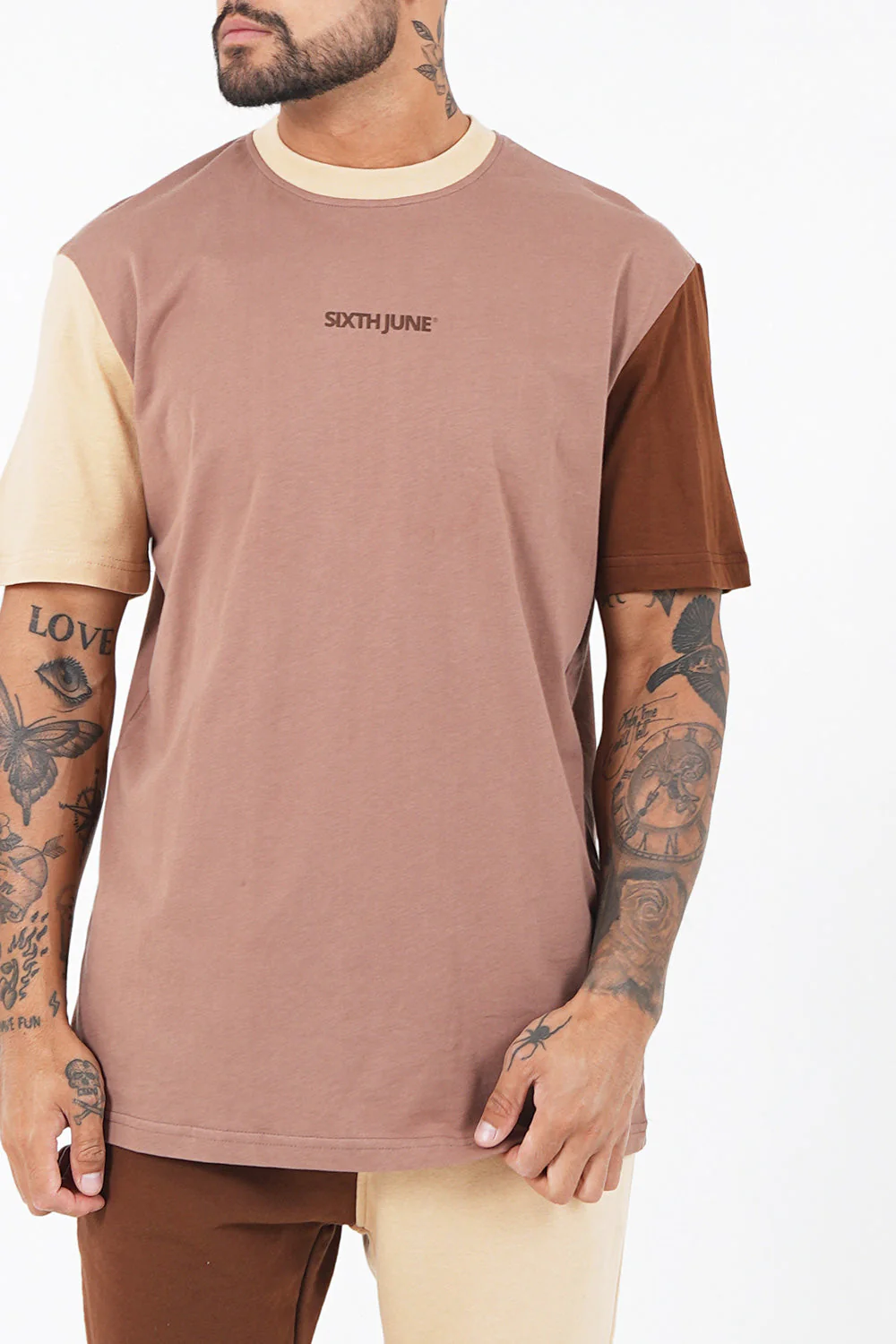 T-shirt tricolore logo Marron - Image 3