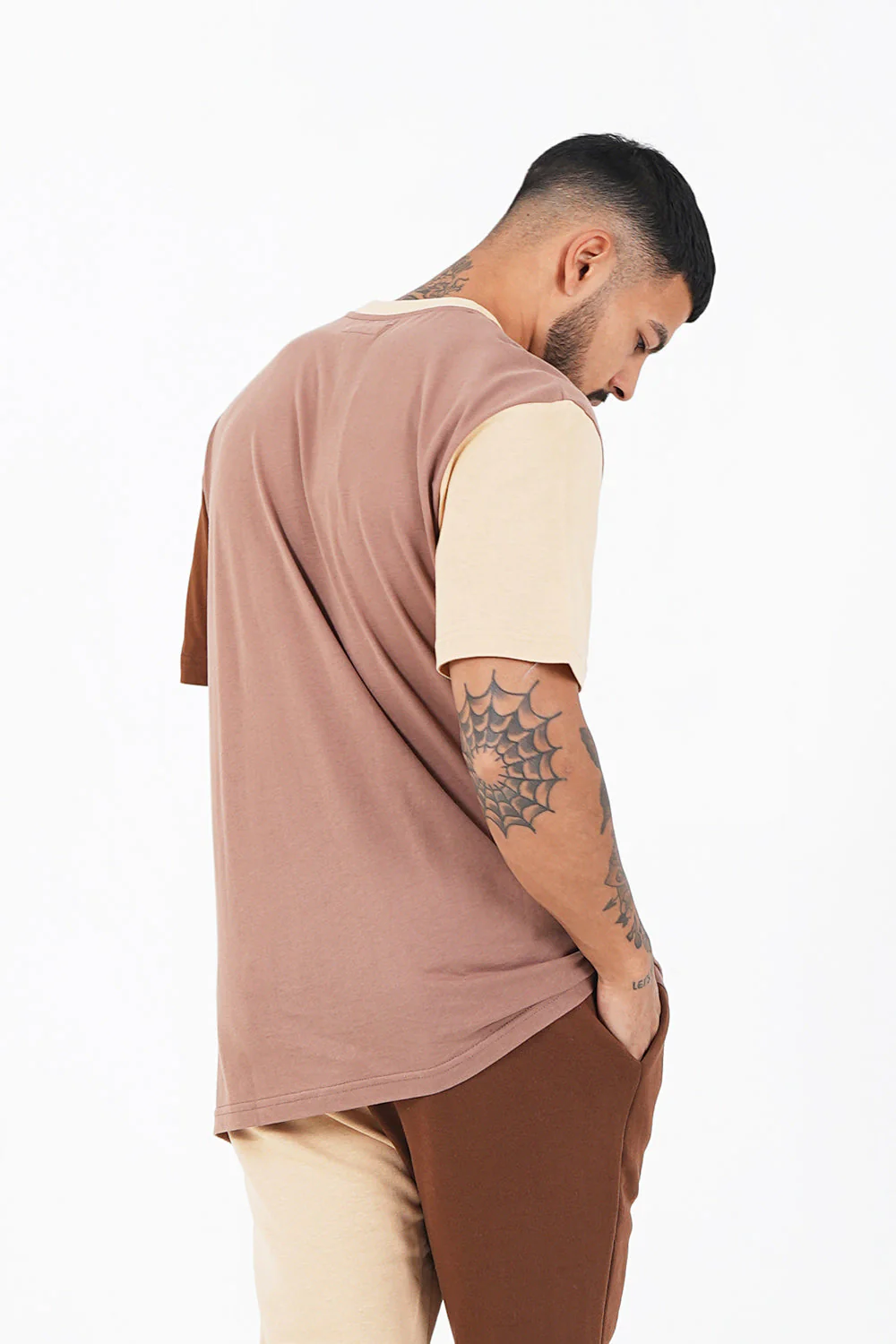T-shirt tricolore logo Marron - Image 4