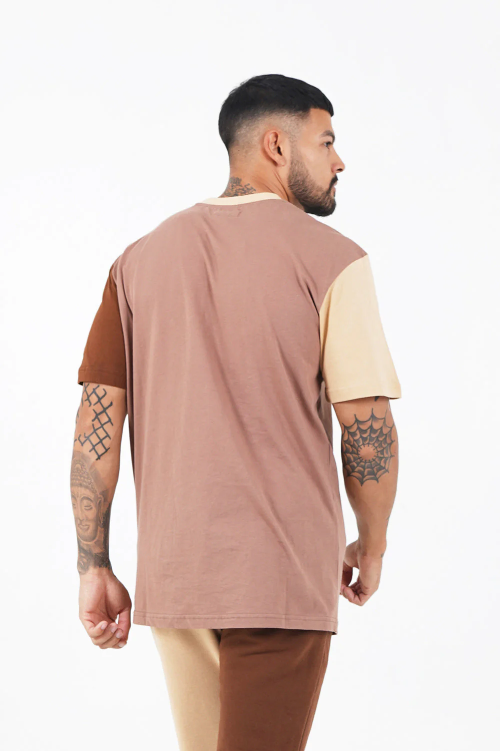 T-shirt tricolore logo Marron - Image 5