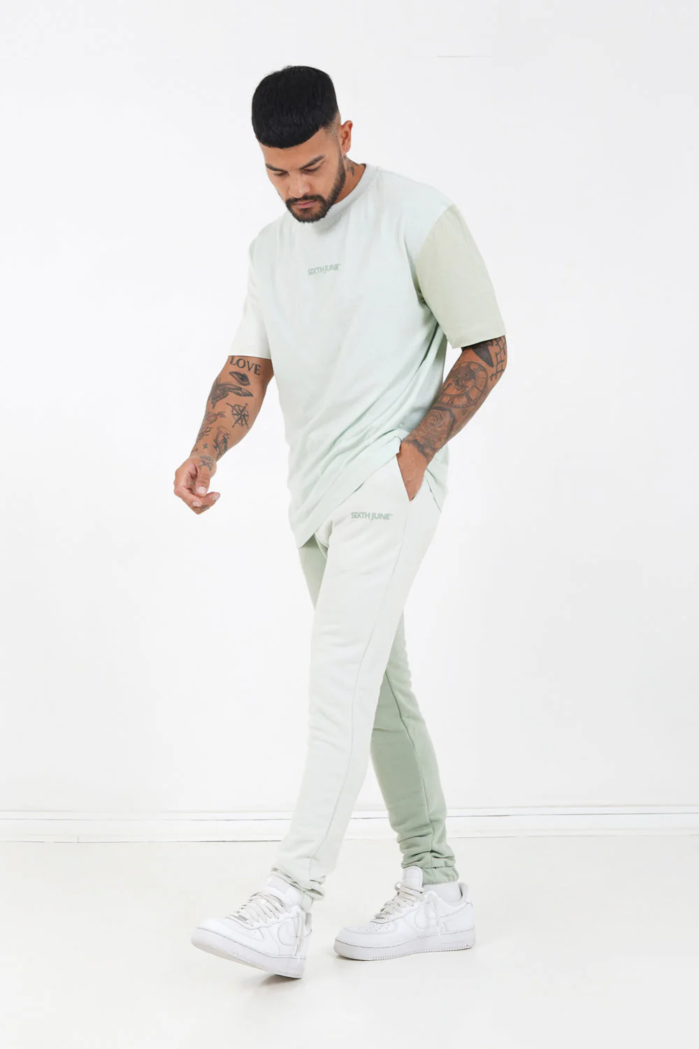 T-shirt tricolore logo Vert clair - Image 2