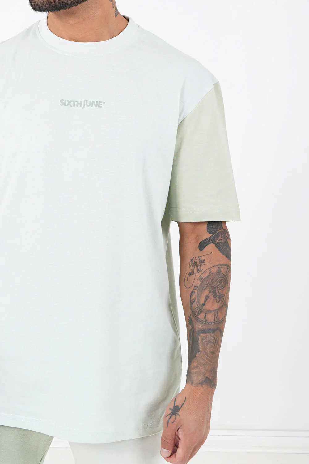 T-shirt tricolore logo Vert clair - Image 3
