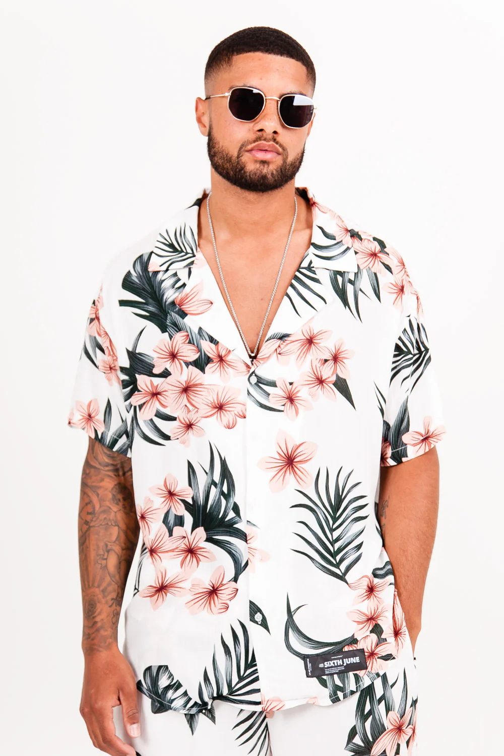 Chemise imprimé fleur tropical blanc - Image 2