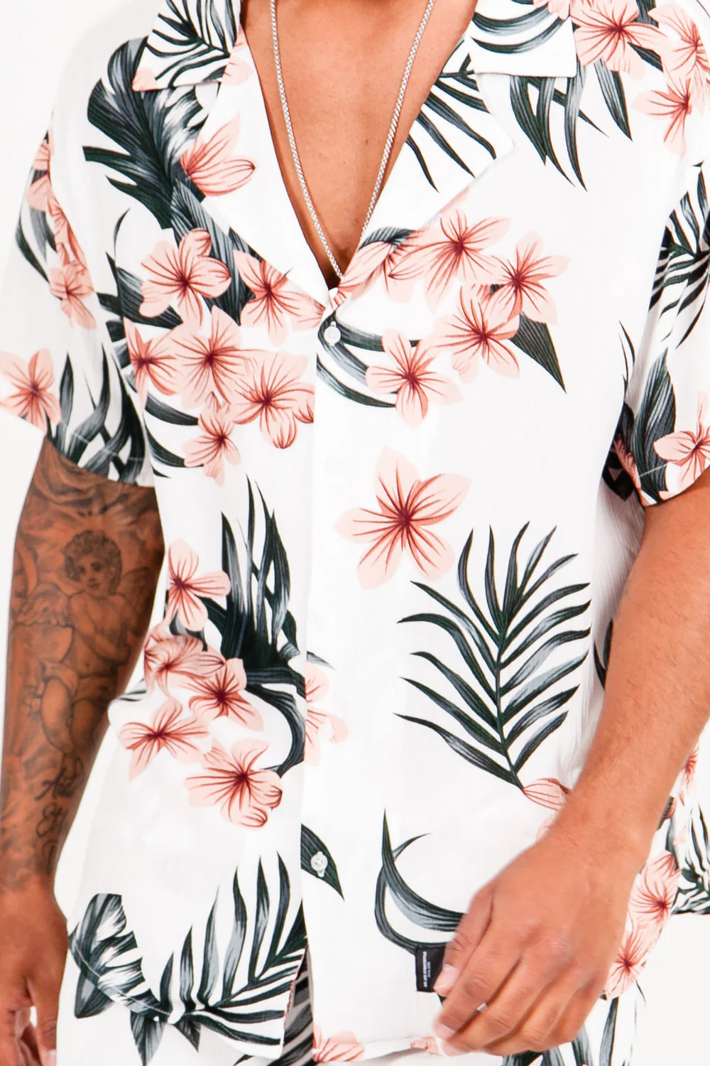 Chemise imprimé fleur tropical blanc - Image 3