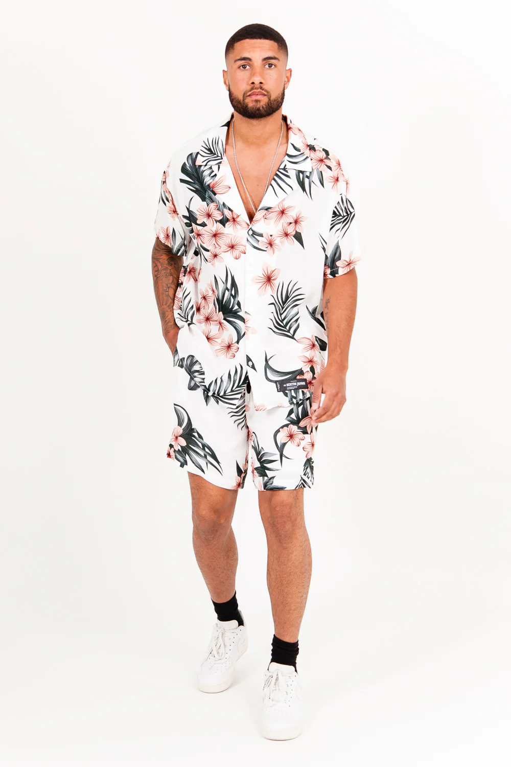 Chemise imprimé fleur tropical blanc - Image 4