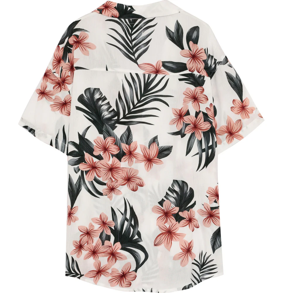 Chemise imprimé fleur tropical blanc - Image 5