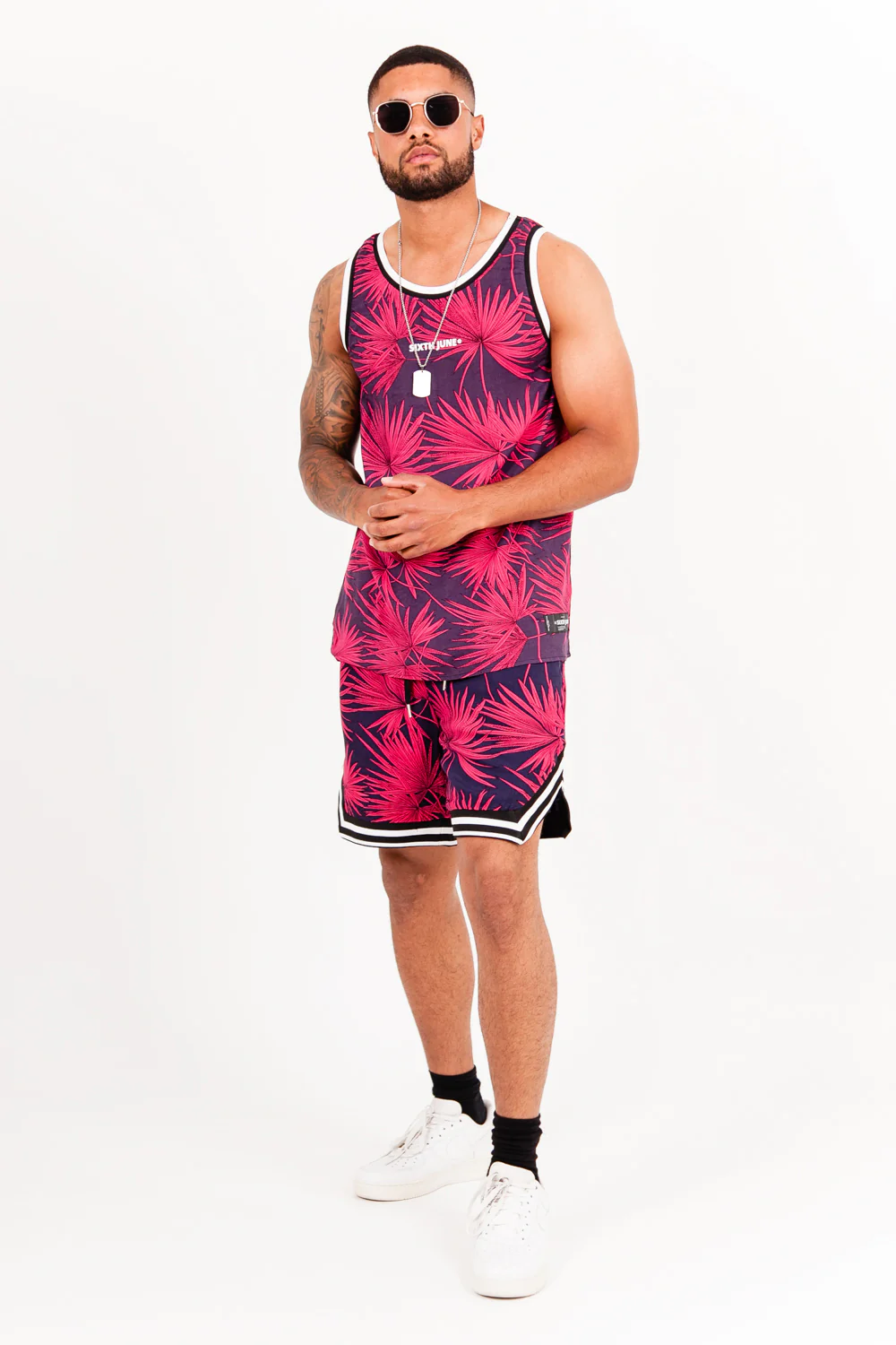 Short imprimé tropical palm spring bleu - Image 6