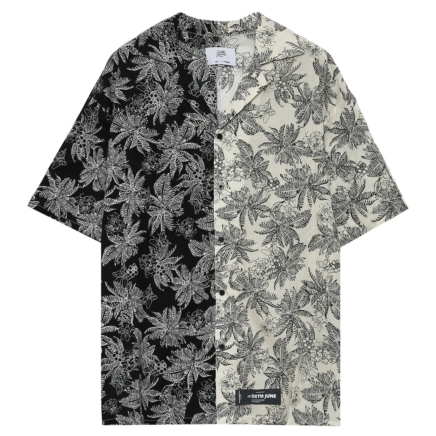 Chemisette bicolore tropical Noir Beige - Image 4