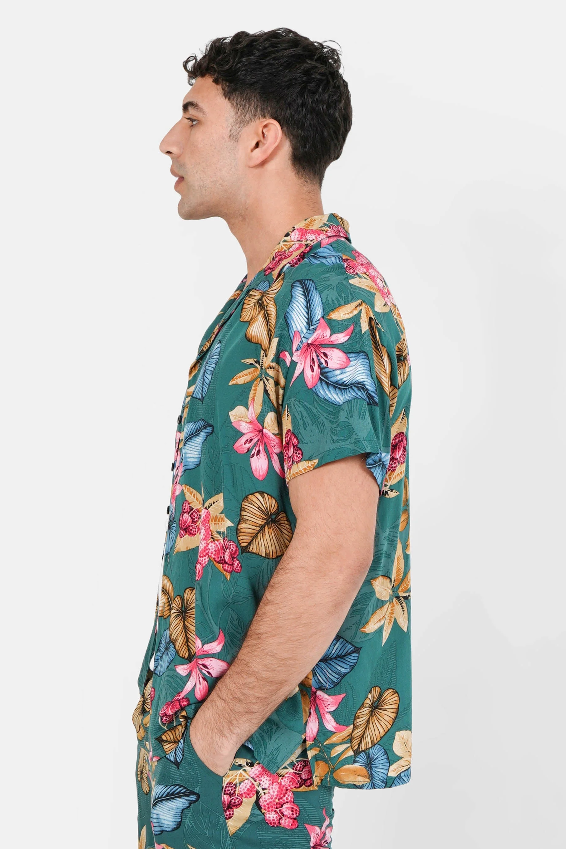 Chemise fluide fleurie Vert - Image 4