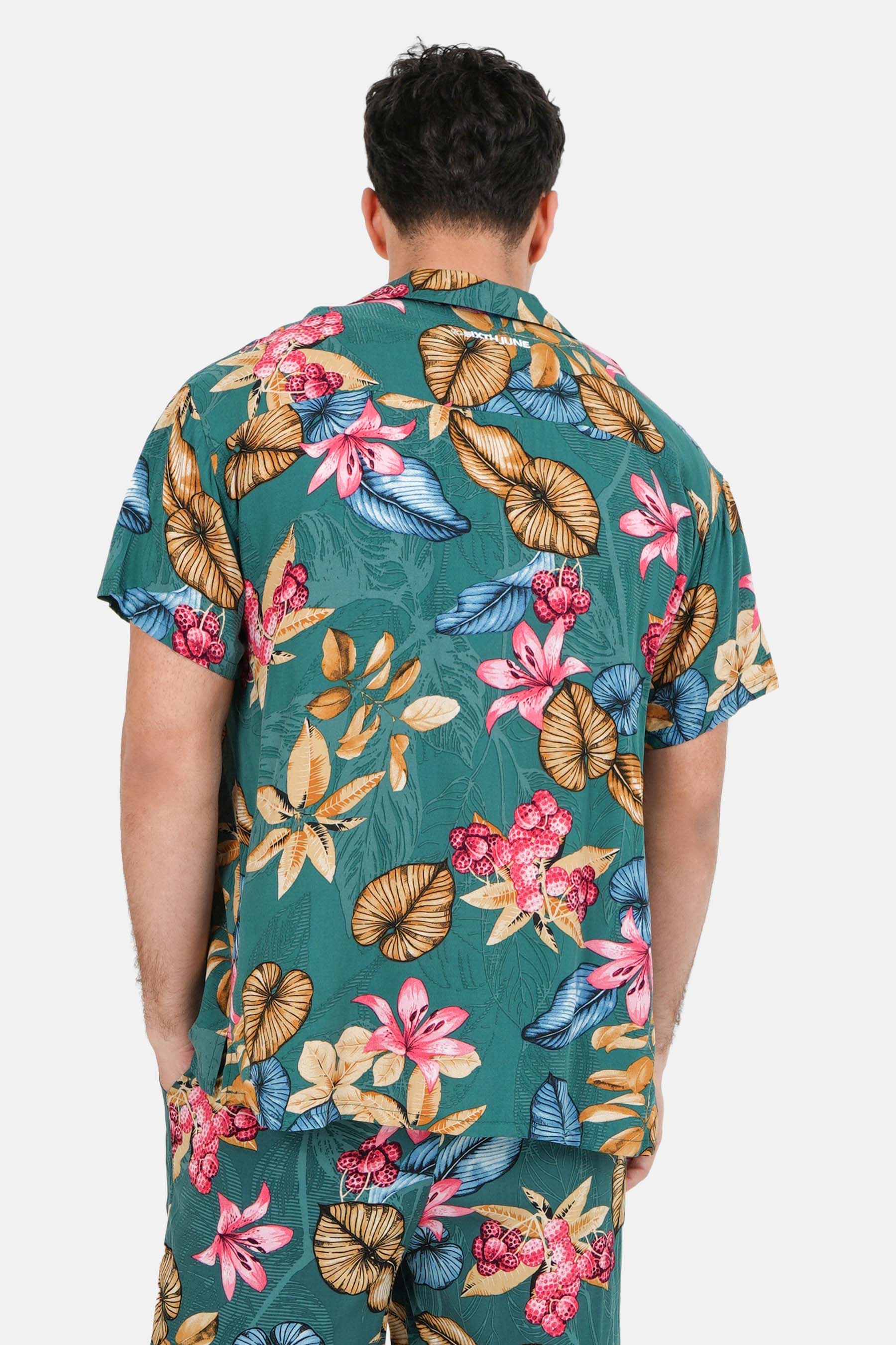 Chemise fluide fleurie Vert - Image 5