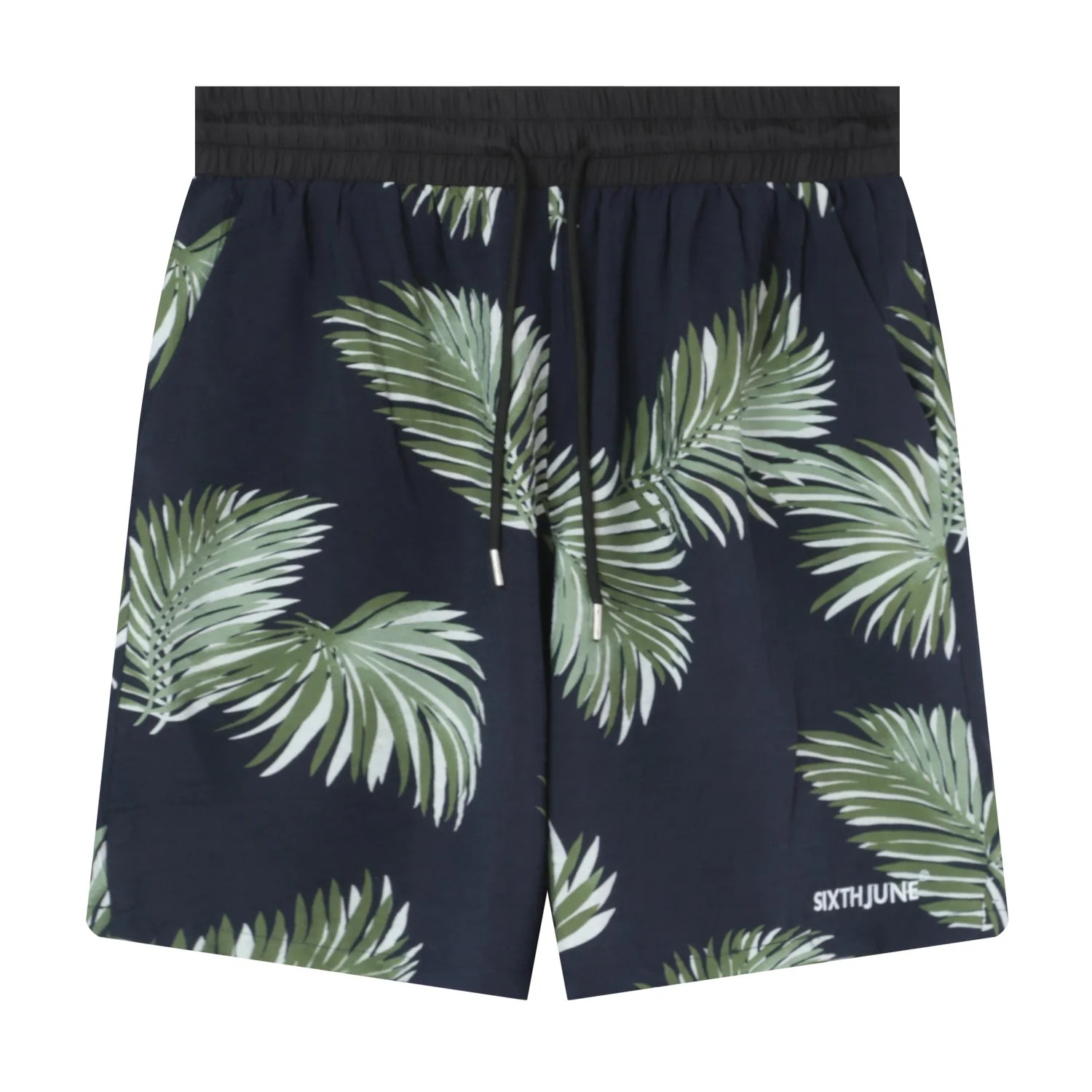 Short fluide motif tropical Bleu foncé - Image 7