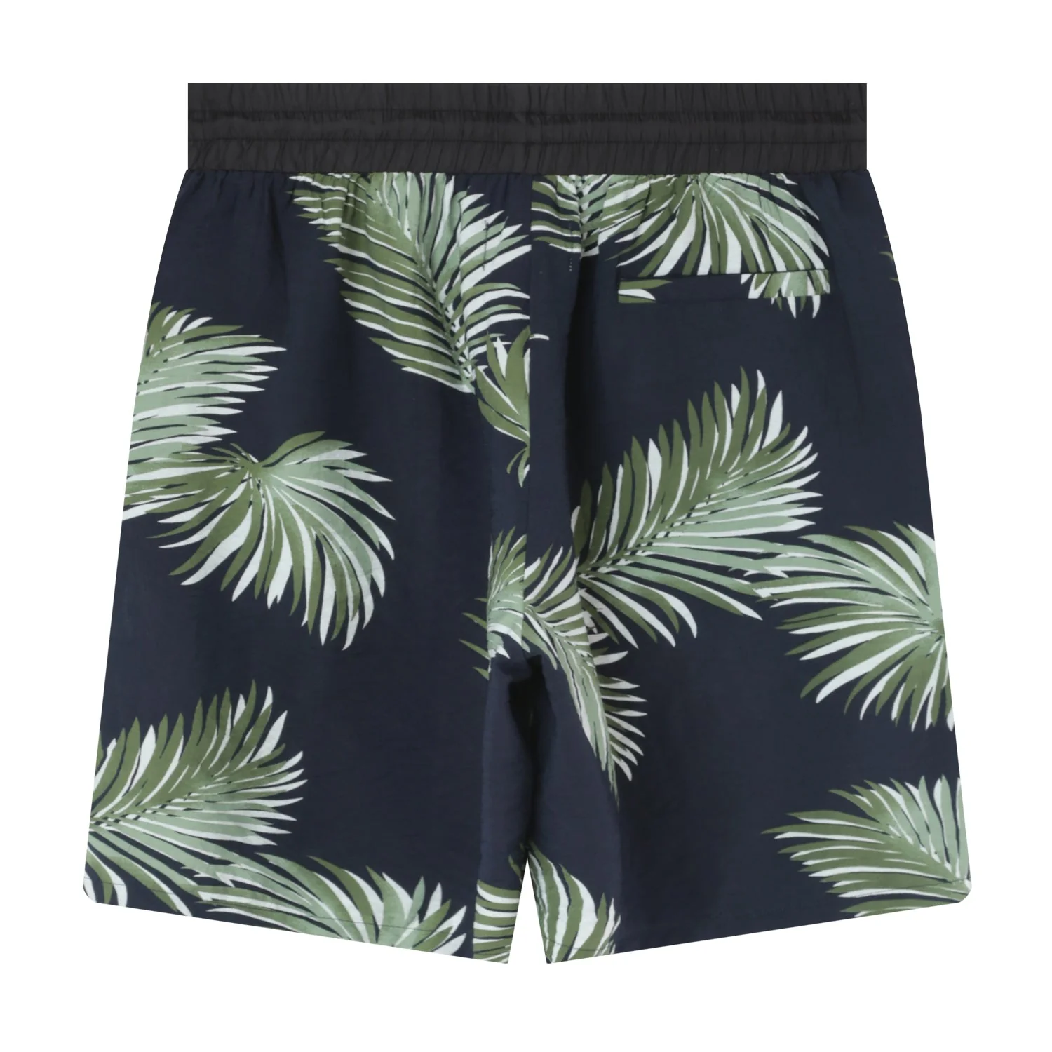 Short fluide motif tropical Bleu foncé - Image 8