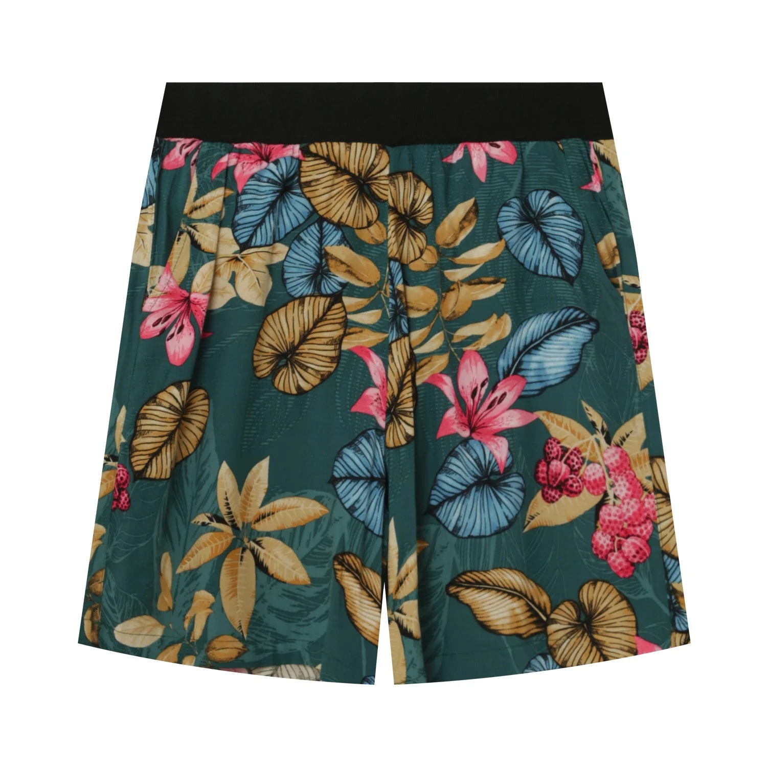 Short fluide fleuri Vert - Image 7