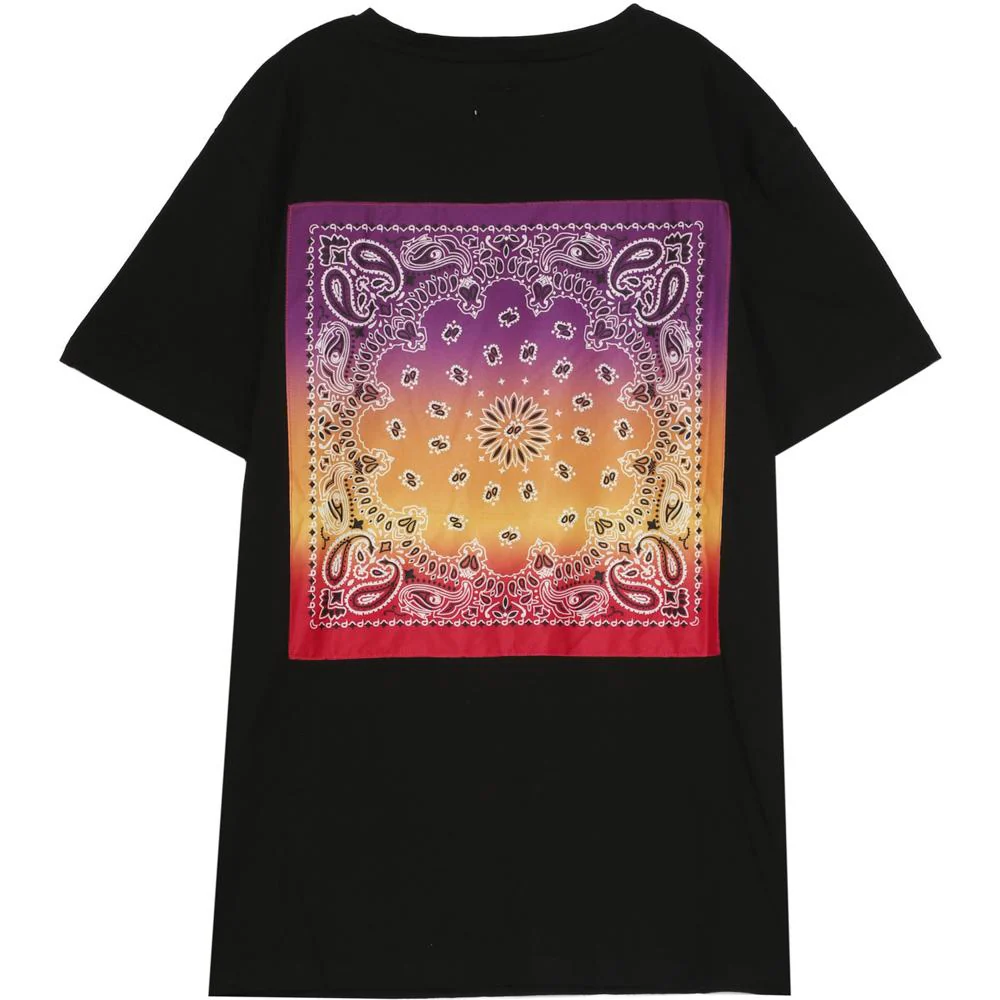 Tshirt imprimé bandana multicolore noir - Image 6