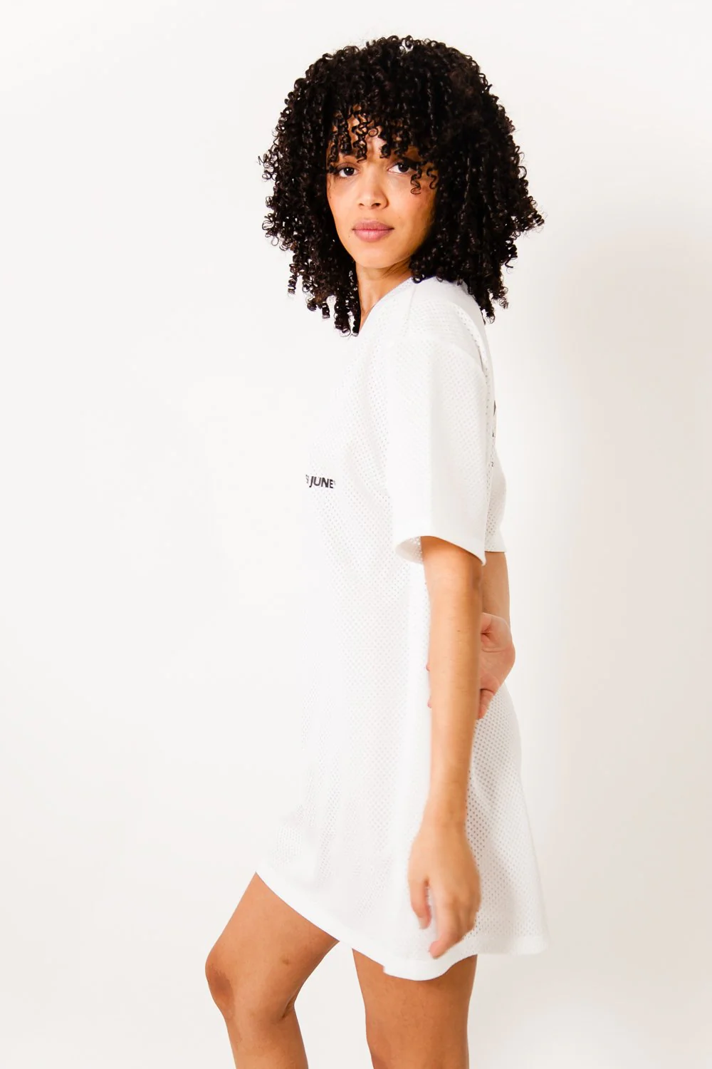 Robe t-shirt mesh logo blanc - Image 3