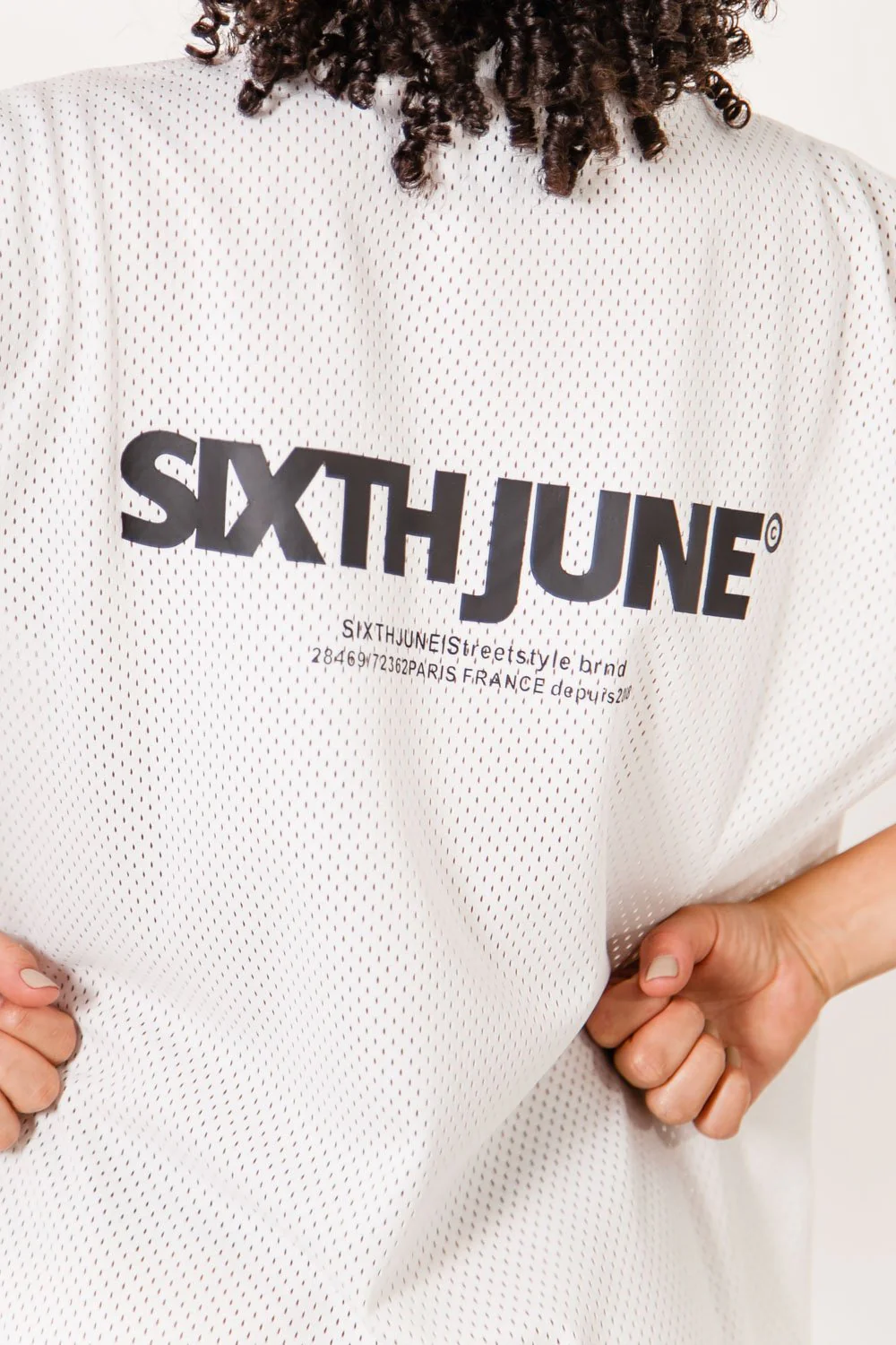 Robe t-shirt mesh logo blanc - Image 4