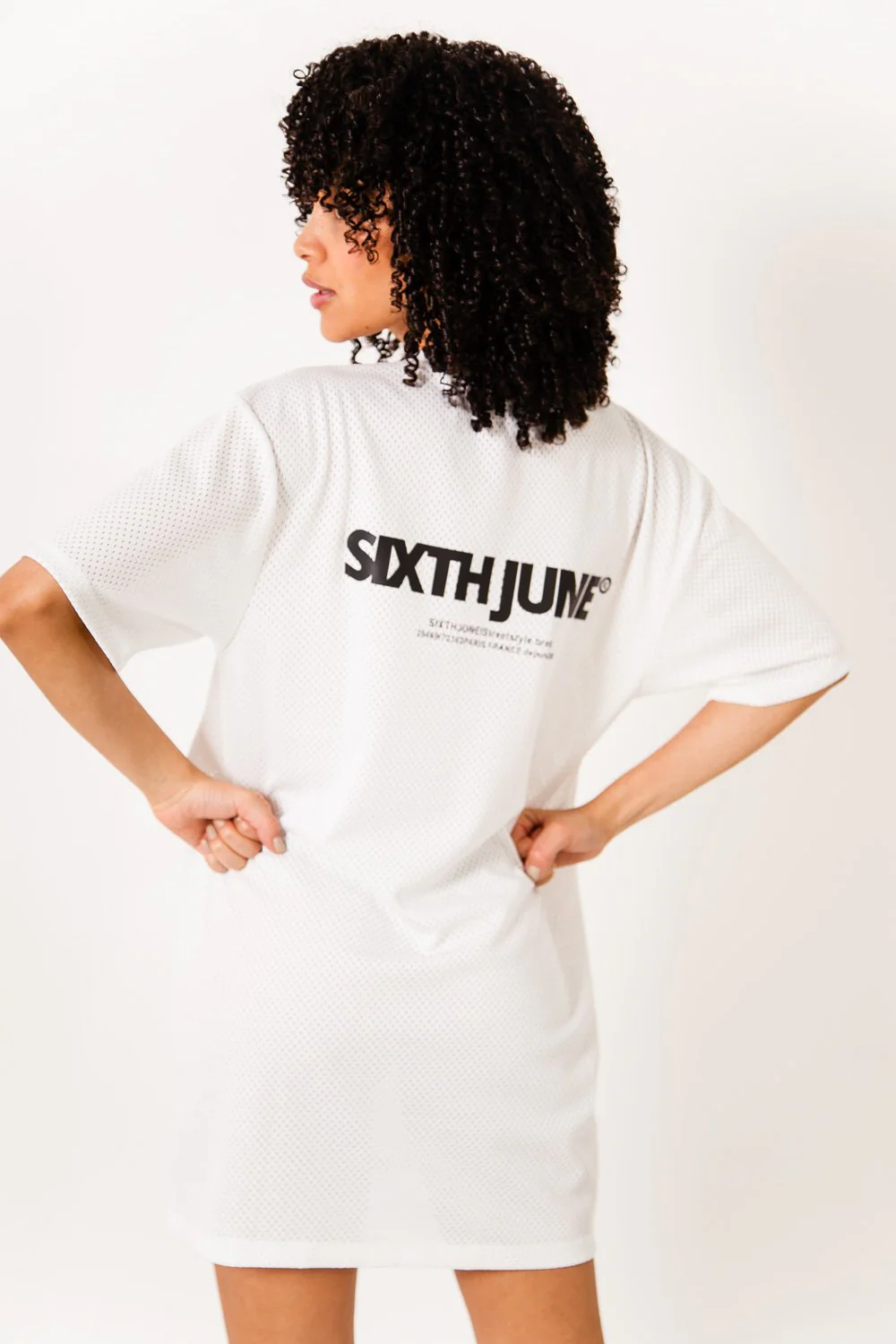 Robe t-shirt mesh logo blanc - Image 5