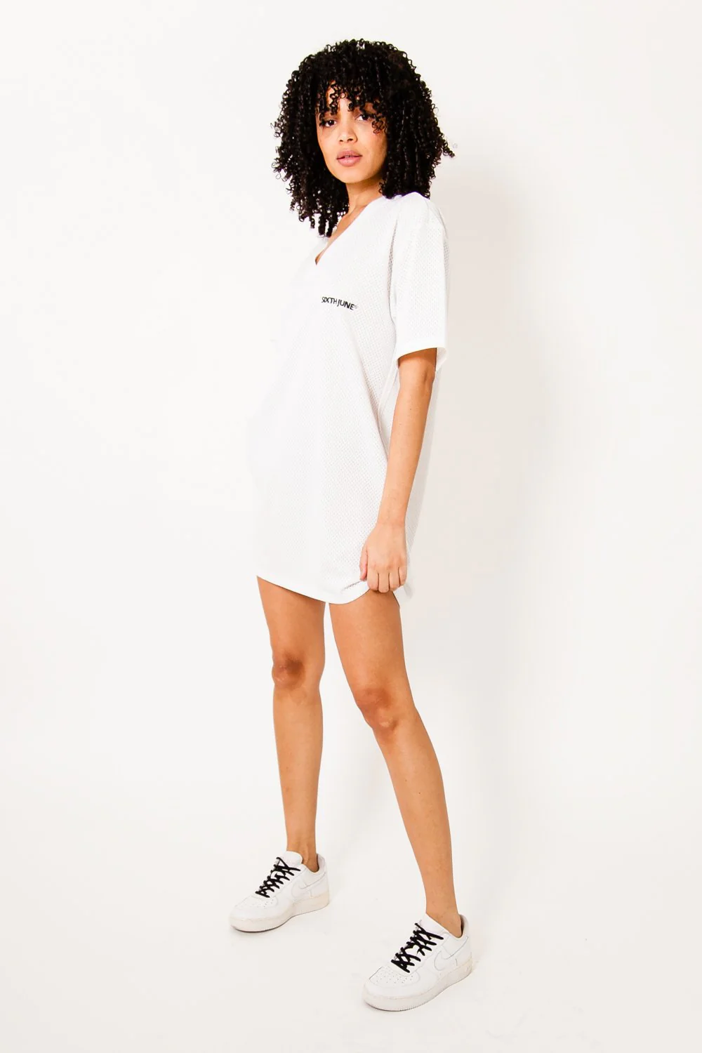 Robe t-shirt mesh logo blanc - Image 6