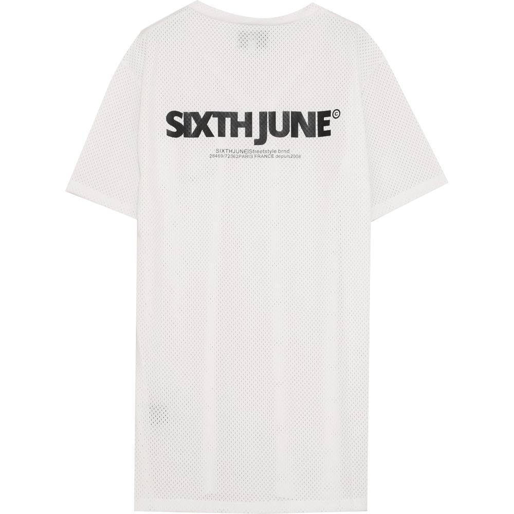 Robe t-shirt mesh logo blanc - Image 7