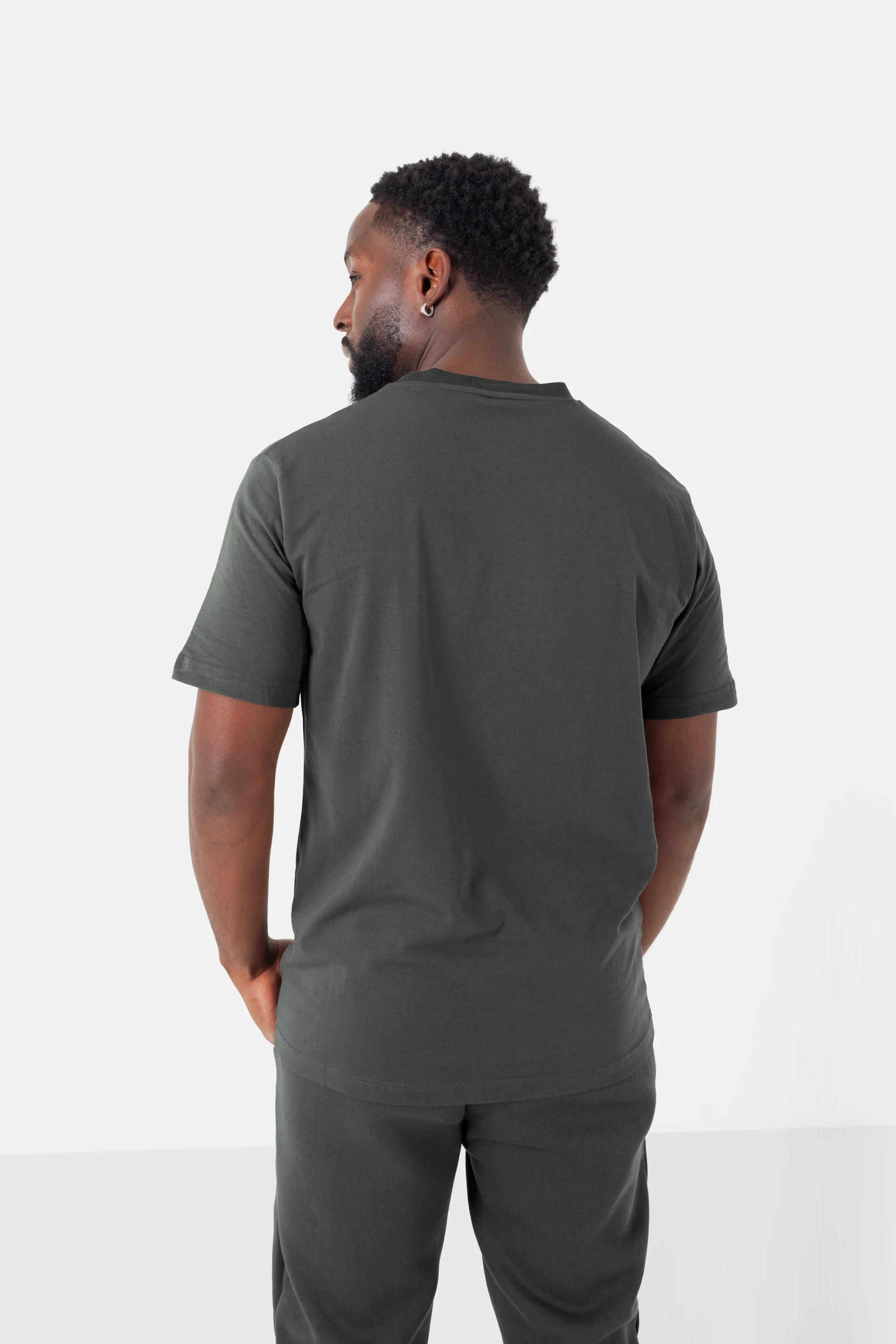 T-shirt broderie logo Paris Vert kaki - Image 5