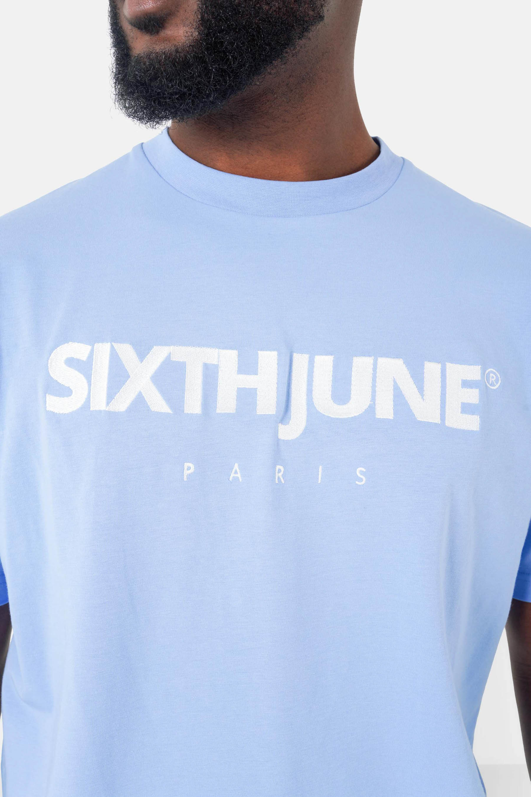 T-shirt broderie logo Paris Bleu clair - Image 3